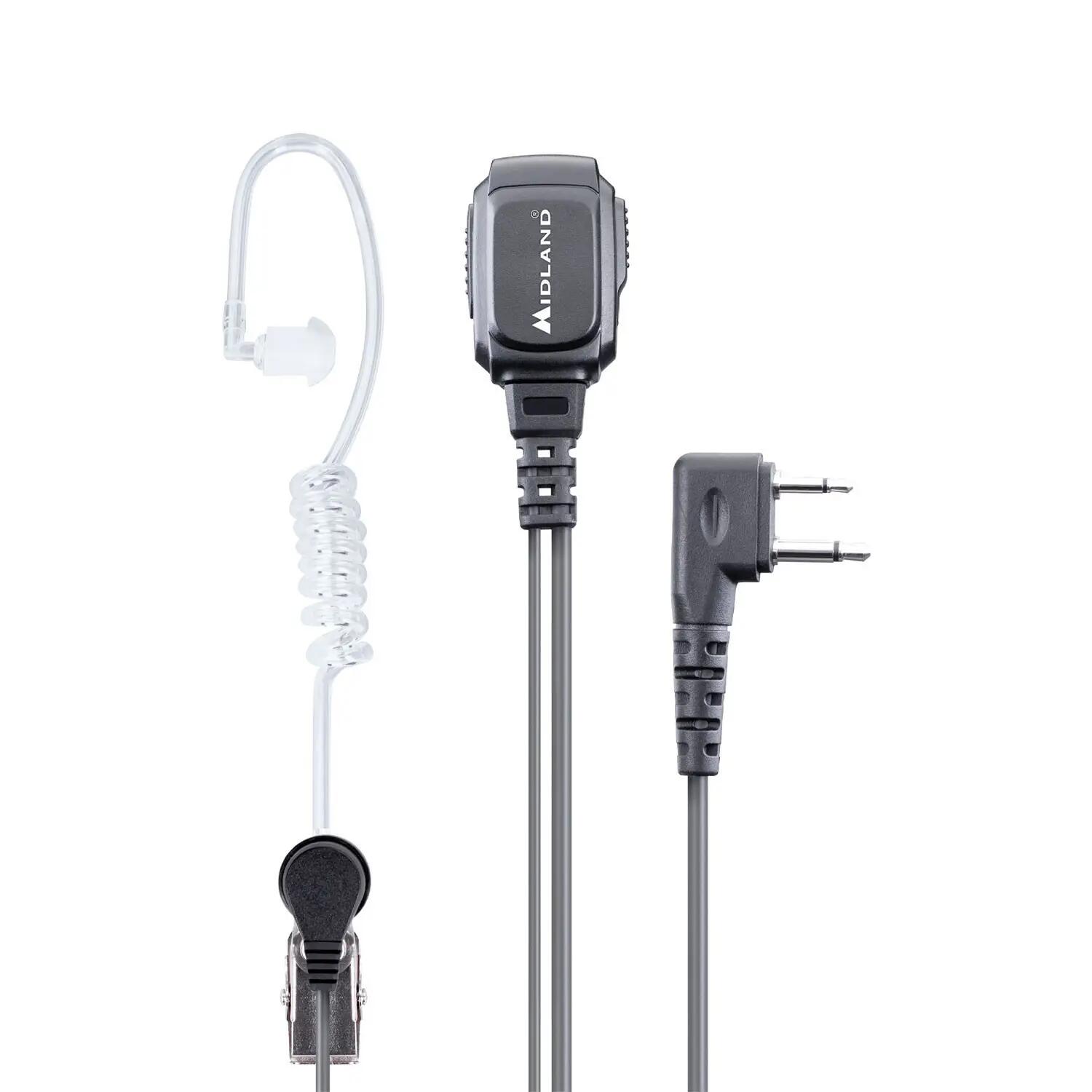 Midland MA31-L PRO oreillette pneumatique, micro, câble spiralé 3/3