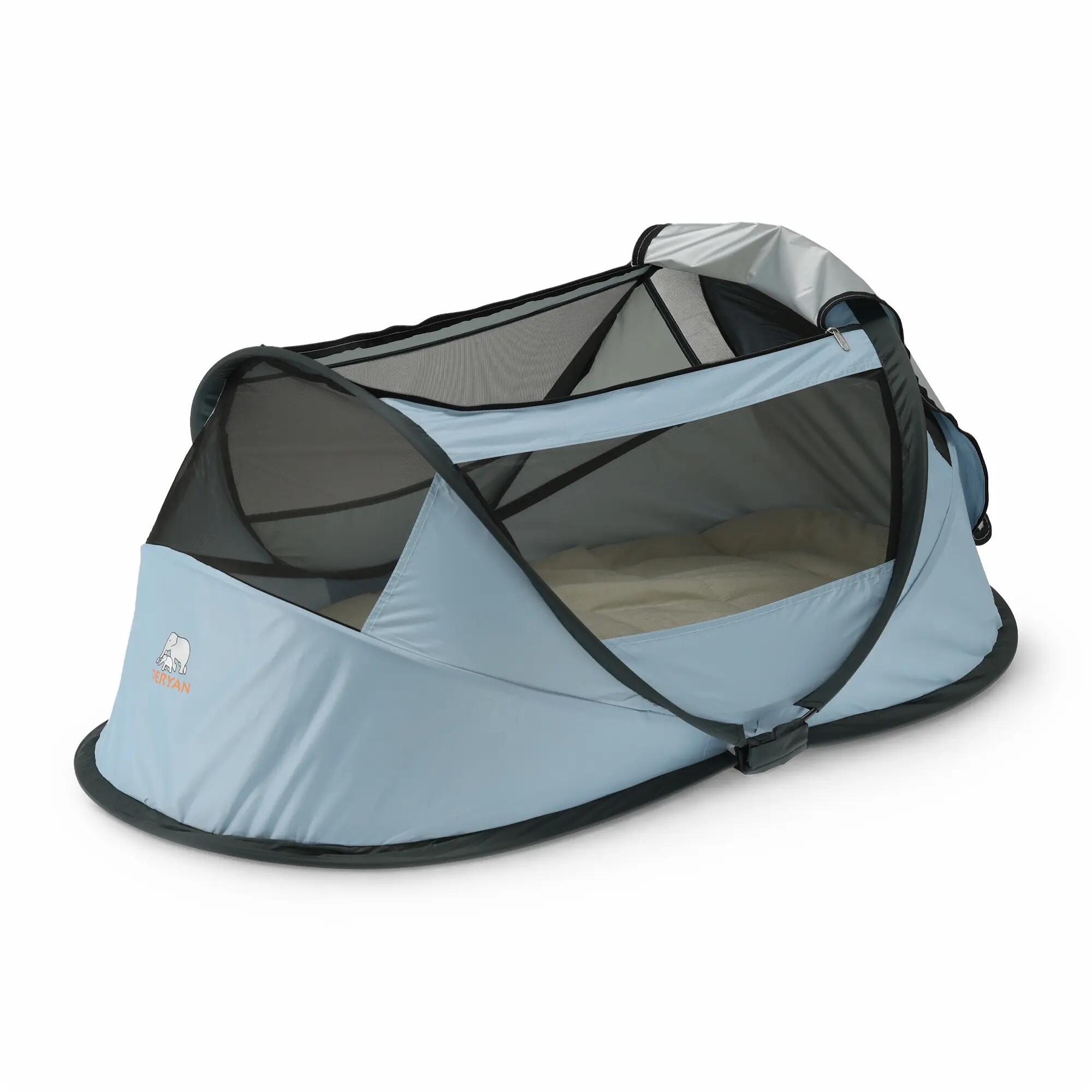 Cuna de viaje BabyBox - Tienda plegable para bebé - 0-2 años - Azul cielo 2/7