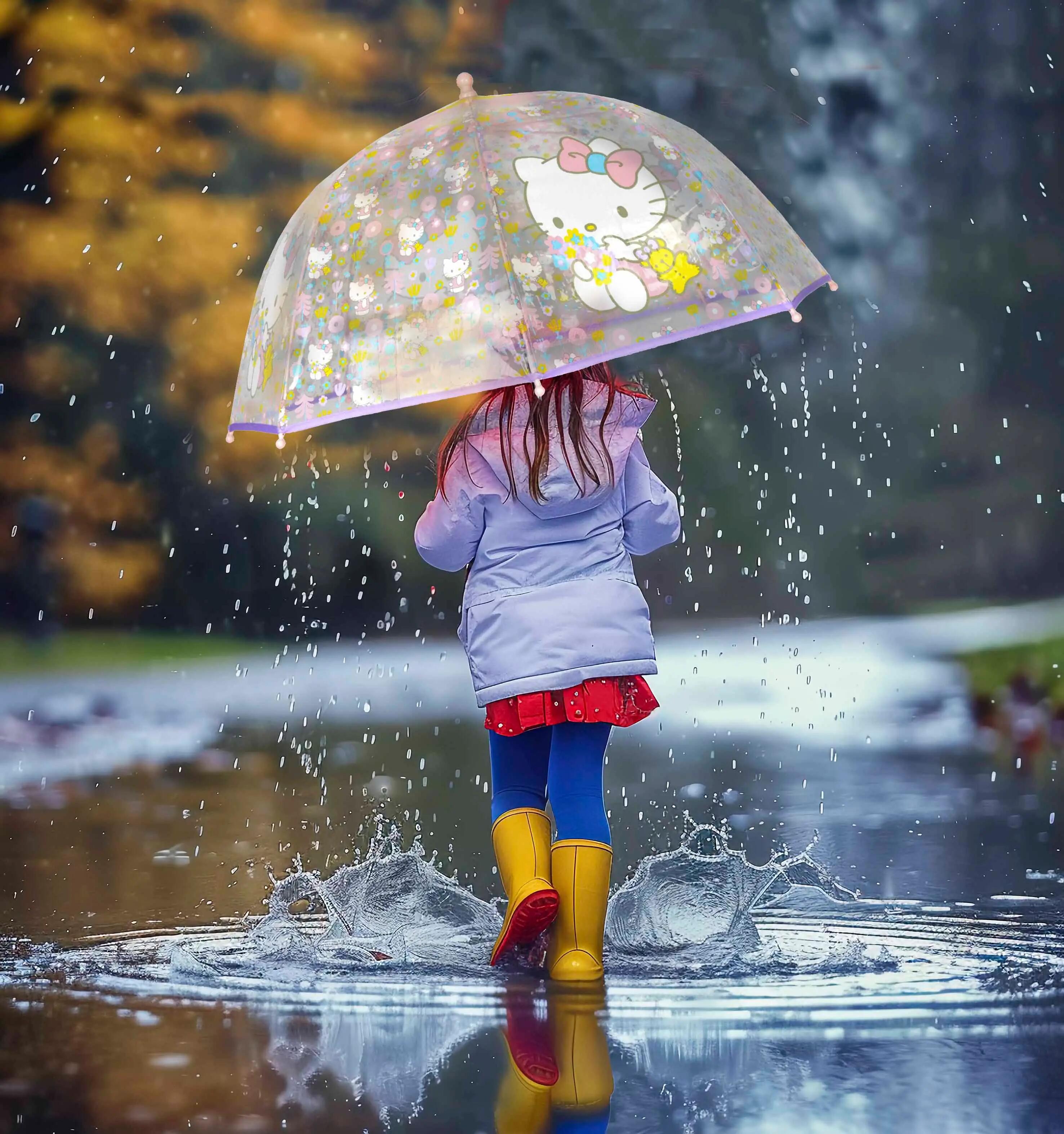Regenschirm Kinder Hello Kitty Manuell Hellrosa 5/5