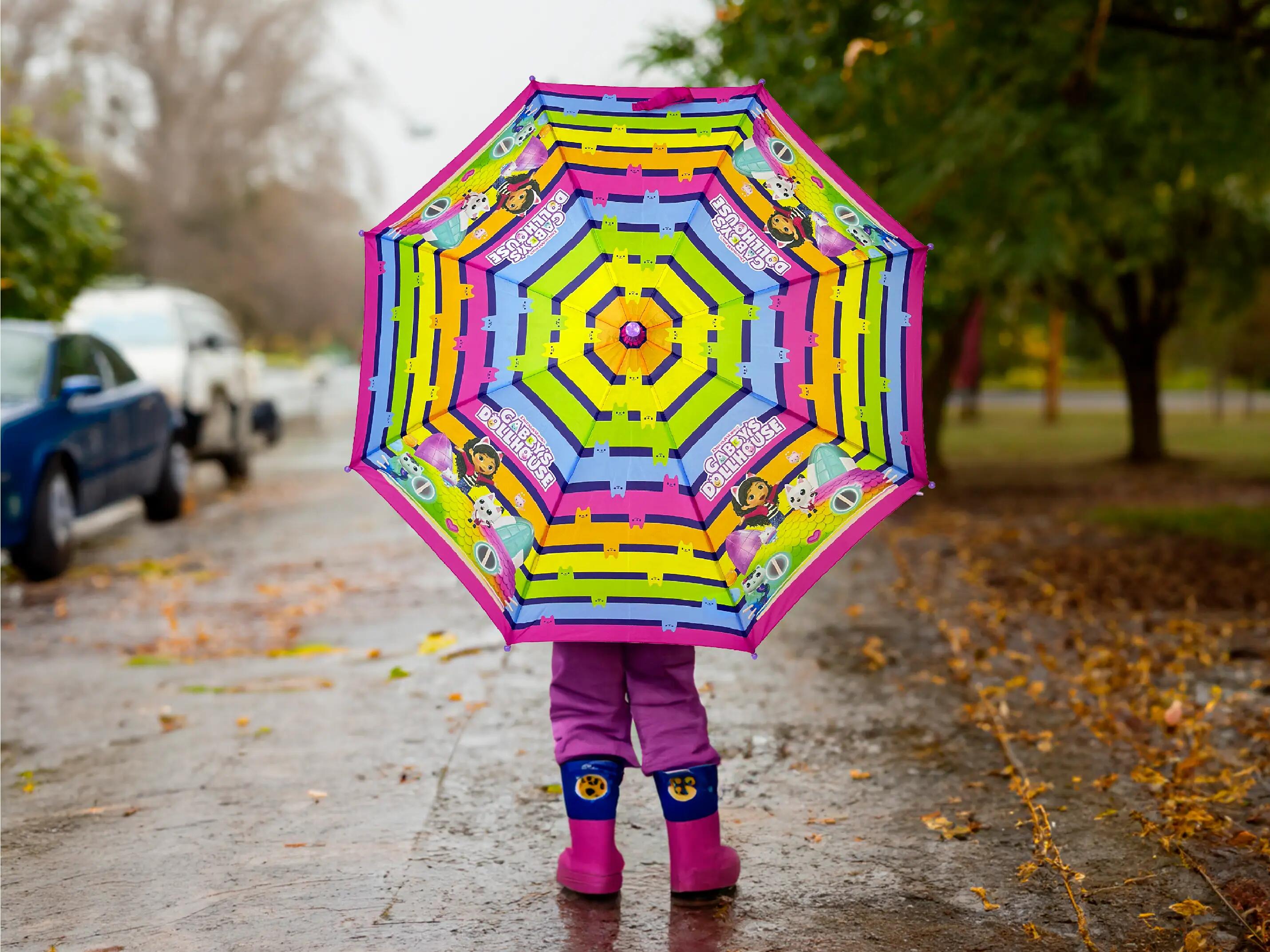 Guarda-chuva Infantil Gabby's Dollhouse Automático de Poliéster Multicolor 5/5