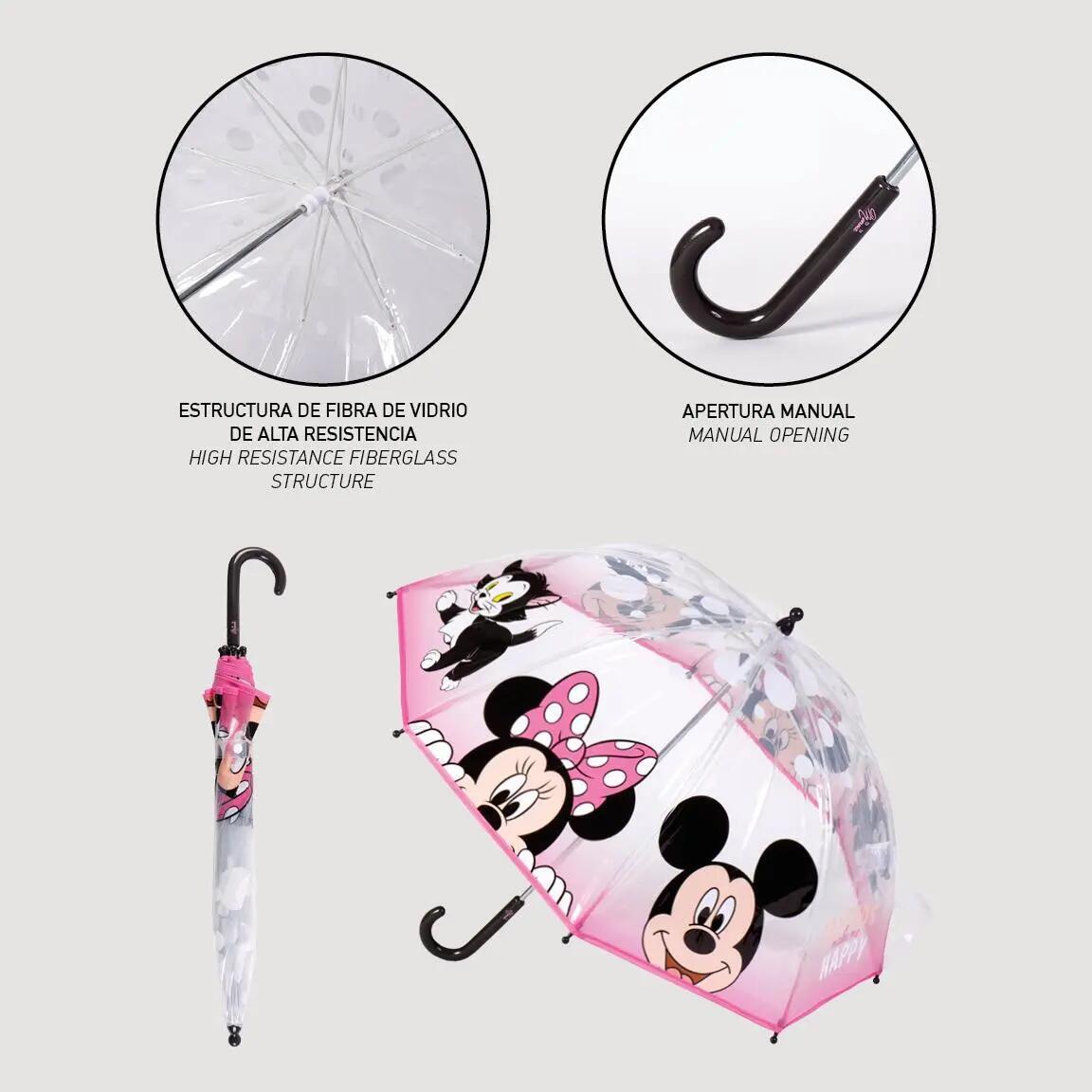 Regenschirm Kuppel Kinder Minnie Mouse Manuell aus POE Rosa 4/7