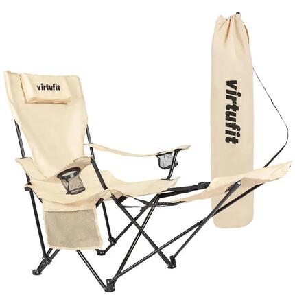Chaise Pliante Camping - Avec repose-pieds - Beige