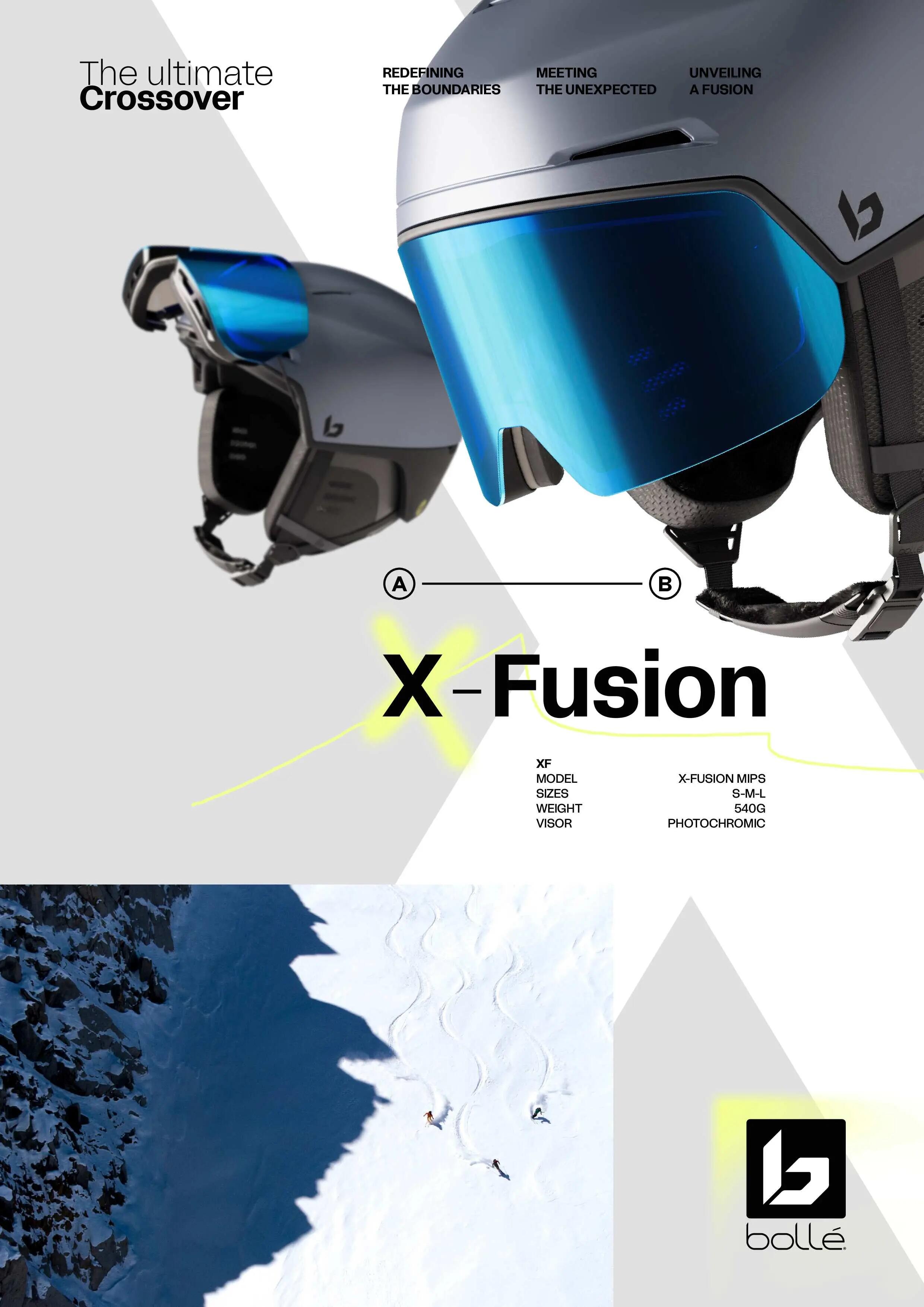 Skihelm X-FUSION met fotochromisch vizier Cat 1-3 6/7