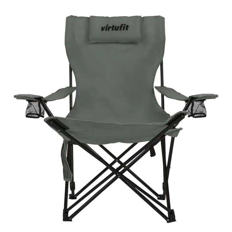 Chaise Pliante Camping - Avec repose-pieds - Gris 3/8