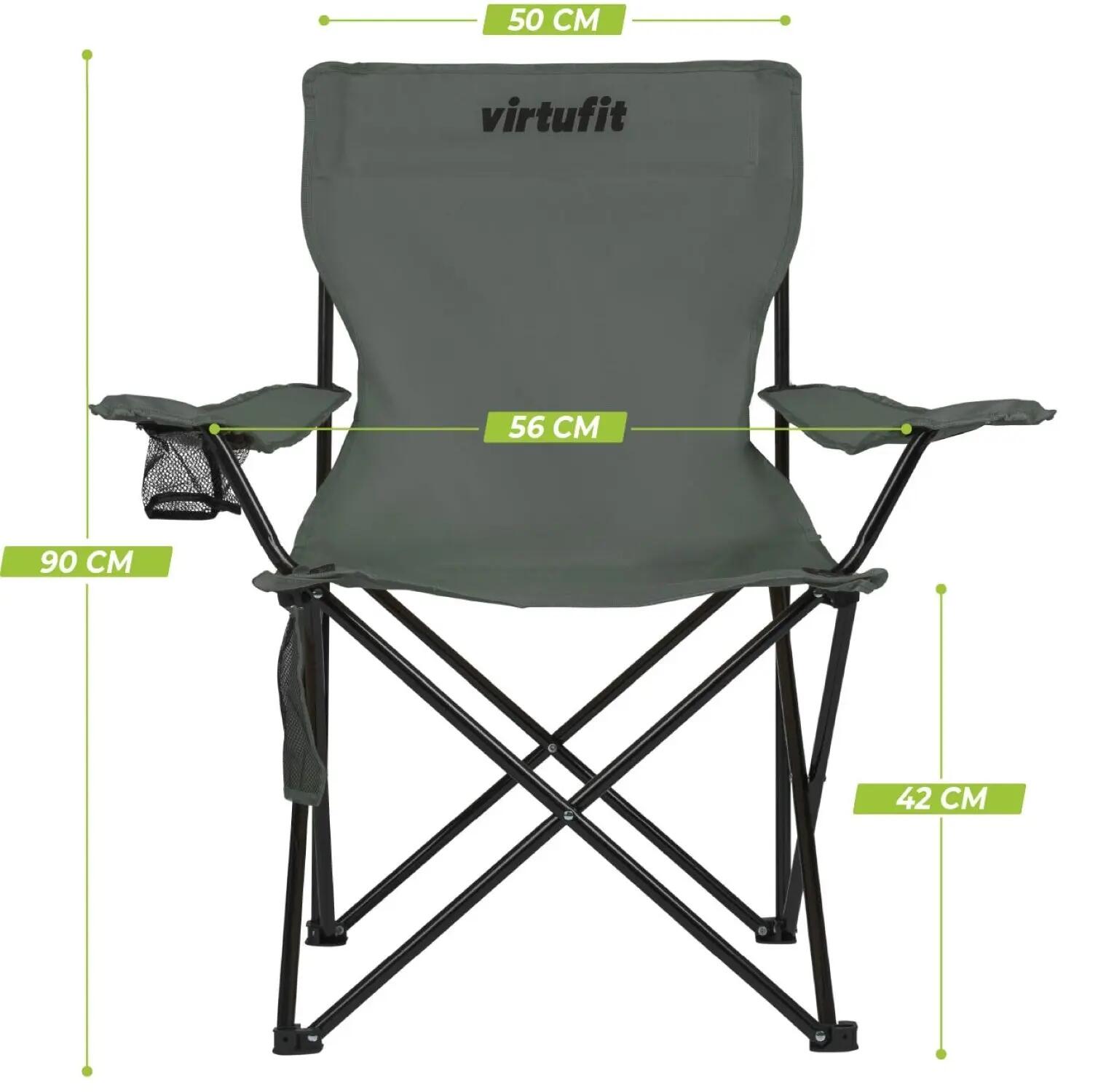 Chaise de camping pliable - Gris 4/8