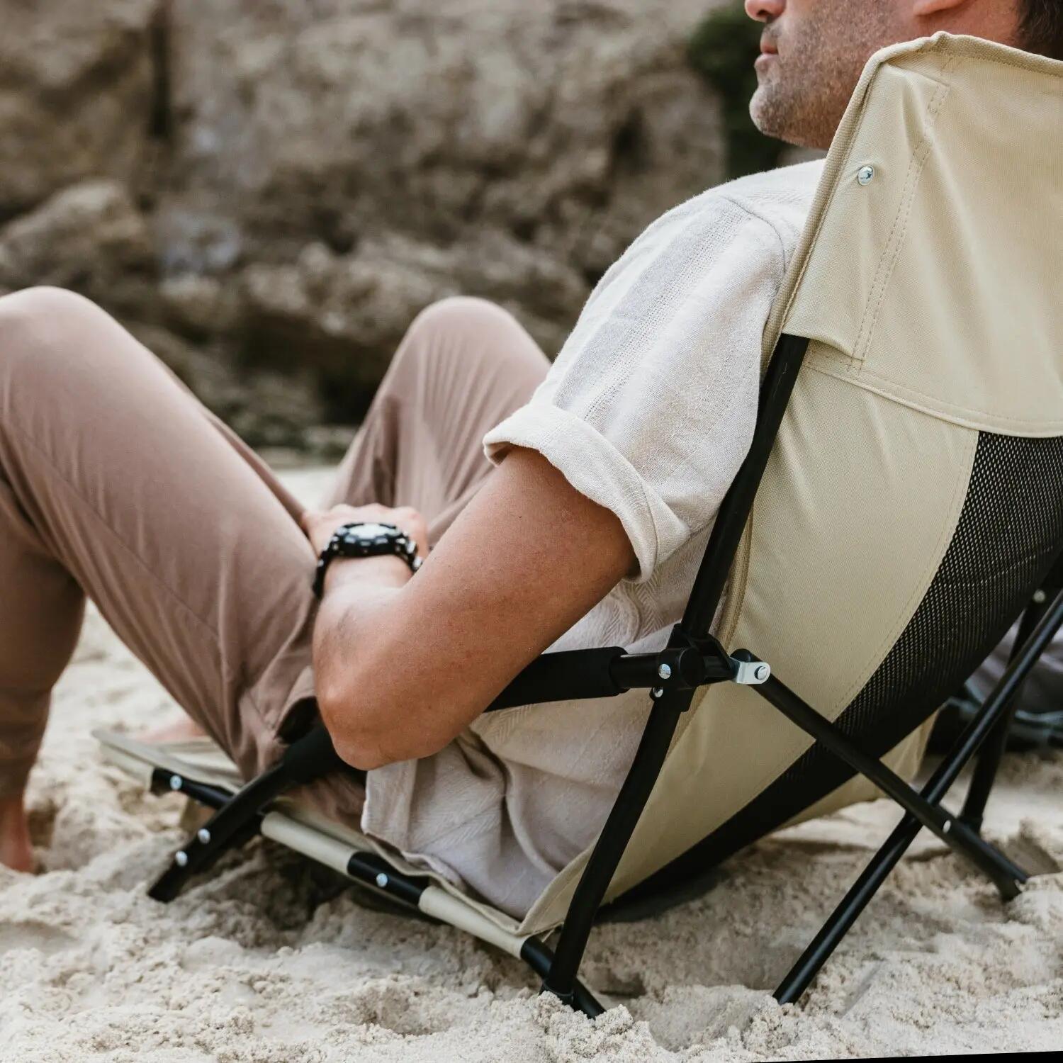 Cadeira de praia dobrável - Cinzento 4/8