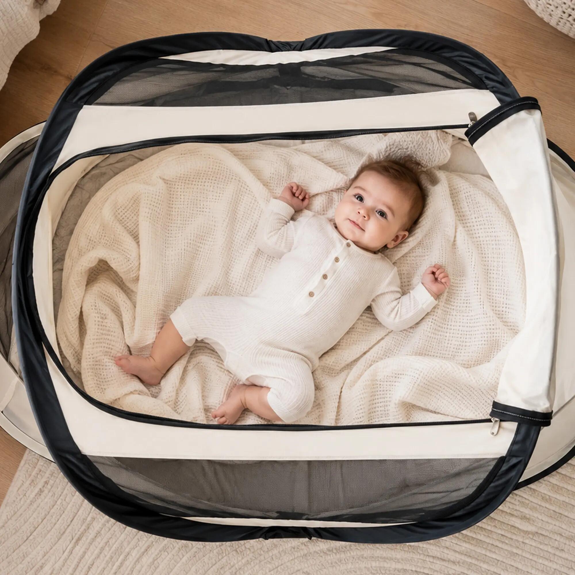 BabyBox Campingbedje - Opvouwbare Babytent - 0-2 jaar - Crème 4/7