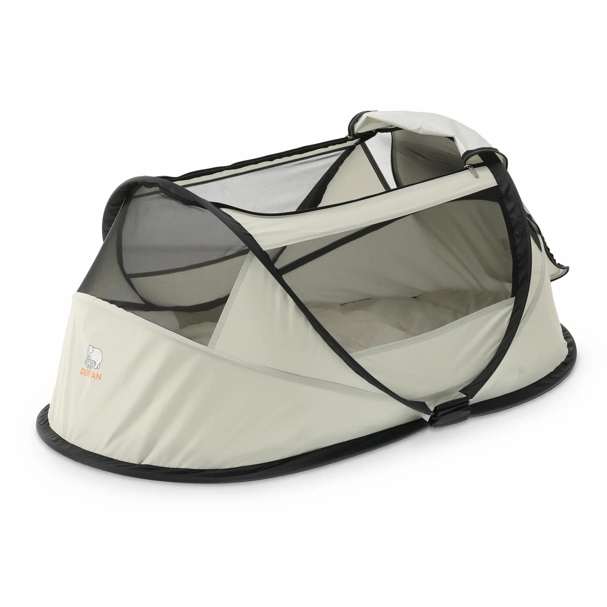Lettino da viaggio BabyBox - Tenda pieghevole per bebè - 0-2 anni - Avorio 2/7