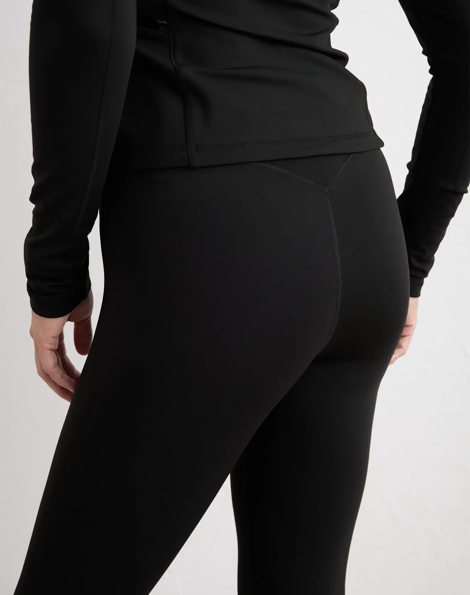 Mujer Mallas Cintura Alta Interior Cepillado second skin Abrigadas Negro 3/6