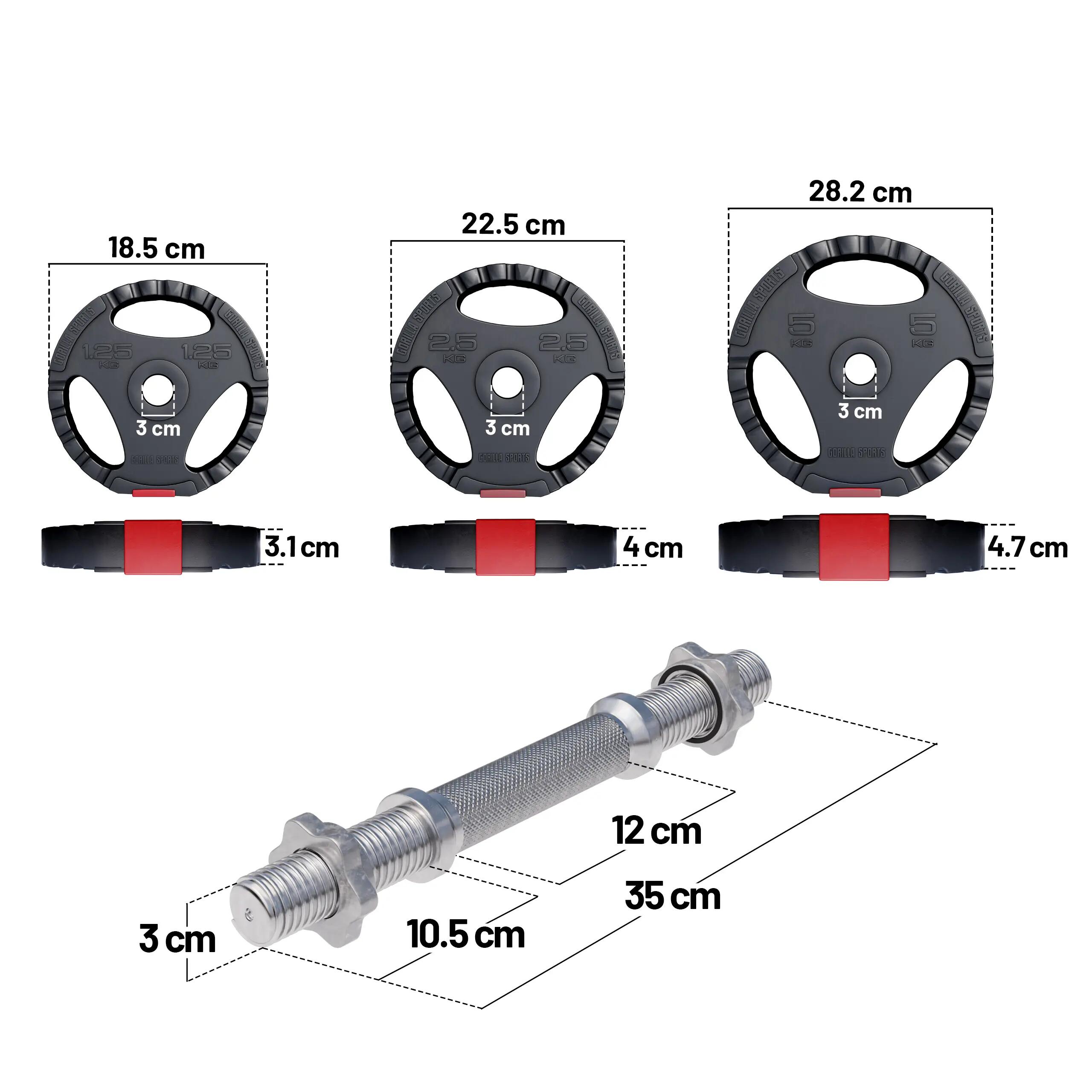 Set d’haltères en vinyle 30 kg 7/7