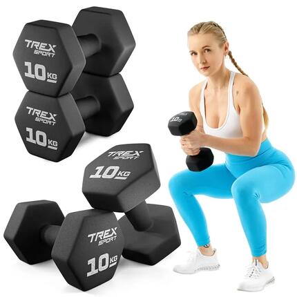 Set d'haltères en fonte Trex Sport TX-100VD 2×10 kg revêtement néoprène