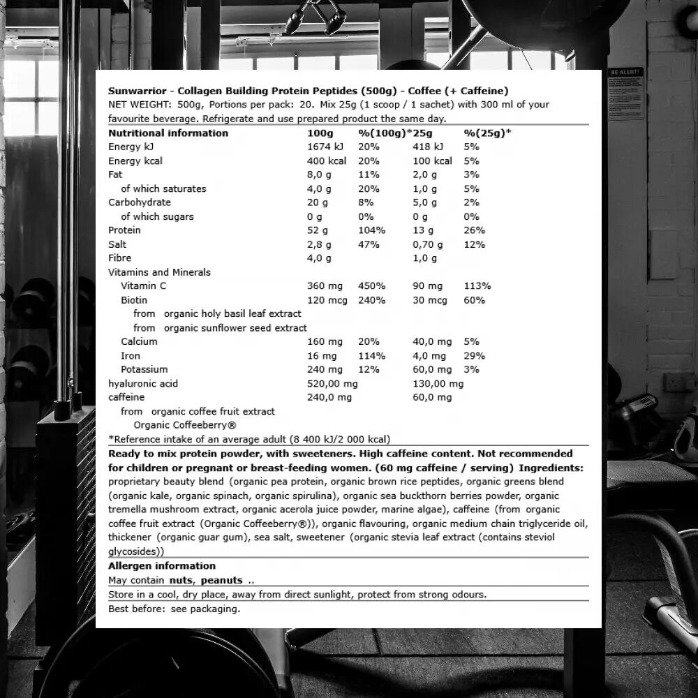 Sunwarrior Collagen Building Protein Peptides (500g) Coffee (+ Caffeine) 3/3