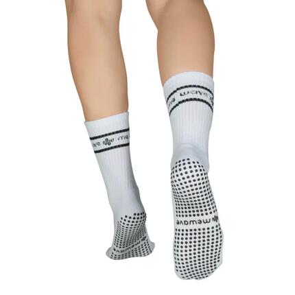 Chaussettes antidérapantes Pilates – blanches