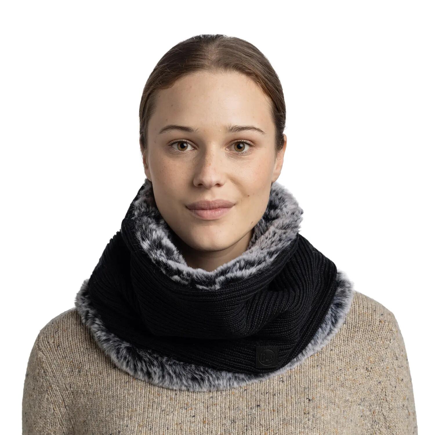 Cache-cou tricoté Comfort Femme Buff Noir TAILLE UNIQUE 3/5