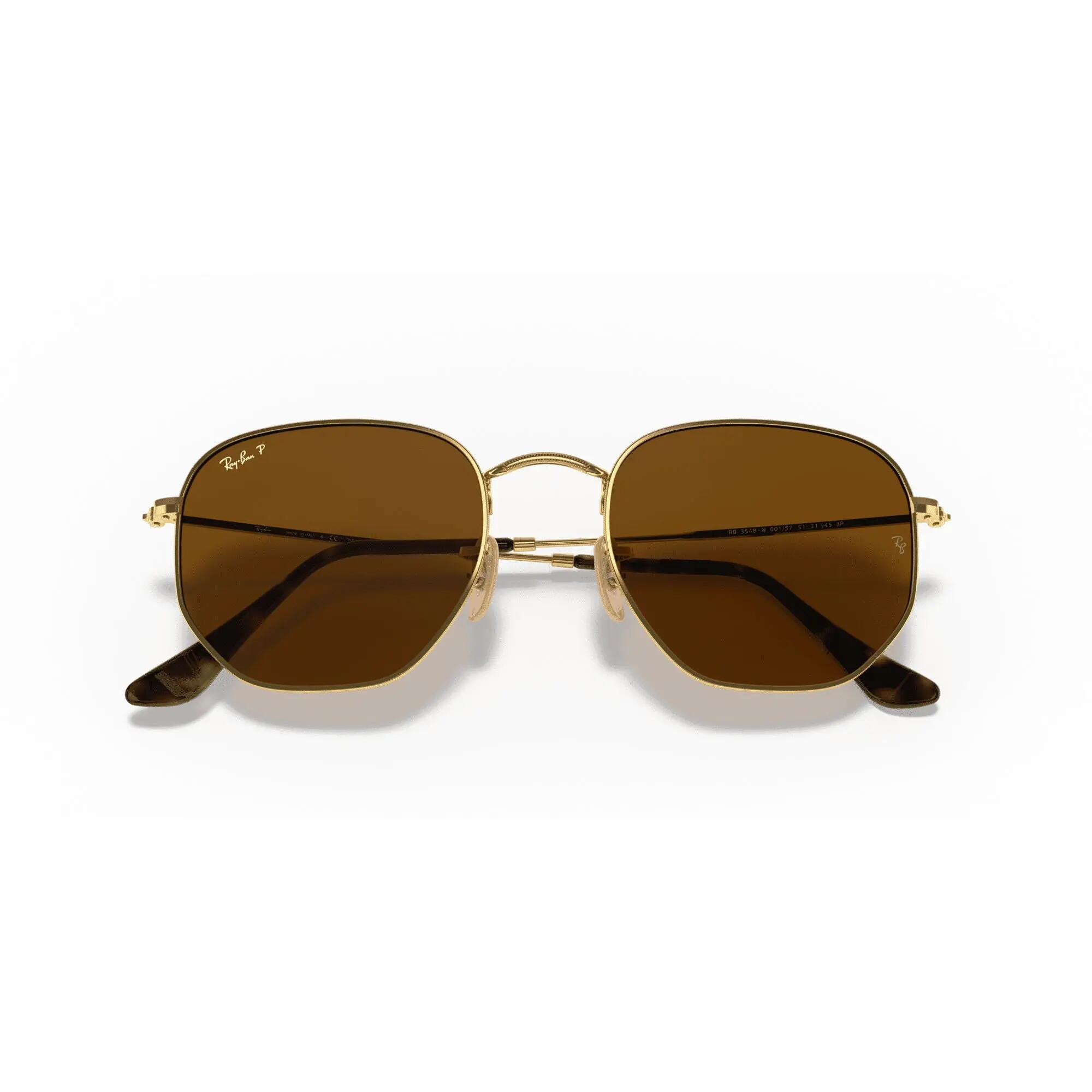 Ray-Ban Square Mens Gold Brown Polarized Sunglasses 5/7