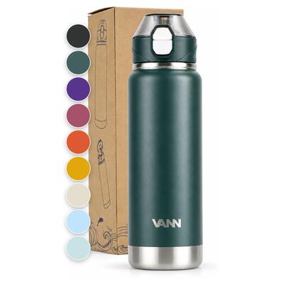Drinkfles - activate bottle 750 ml - rvs met klik-rietjesdop - wild berry