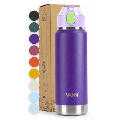 Drinkfles - activate bottle 750 ml - rvs met klik-rietjesdop - wild berry
