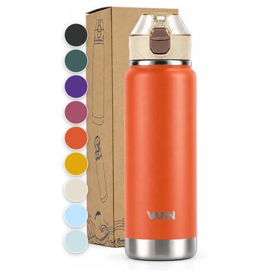 Drinkfles - activate bottle 750 ml - rvs met klik-rietjesdop - wild berry