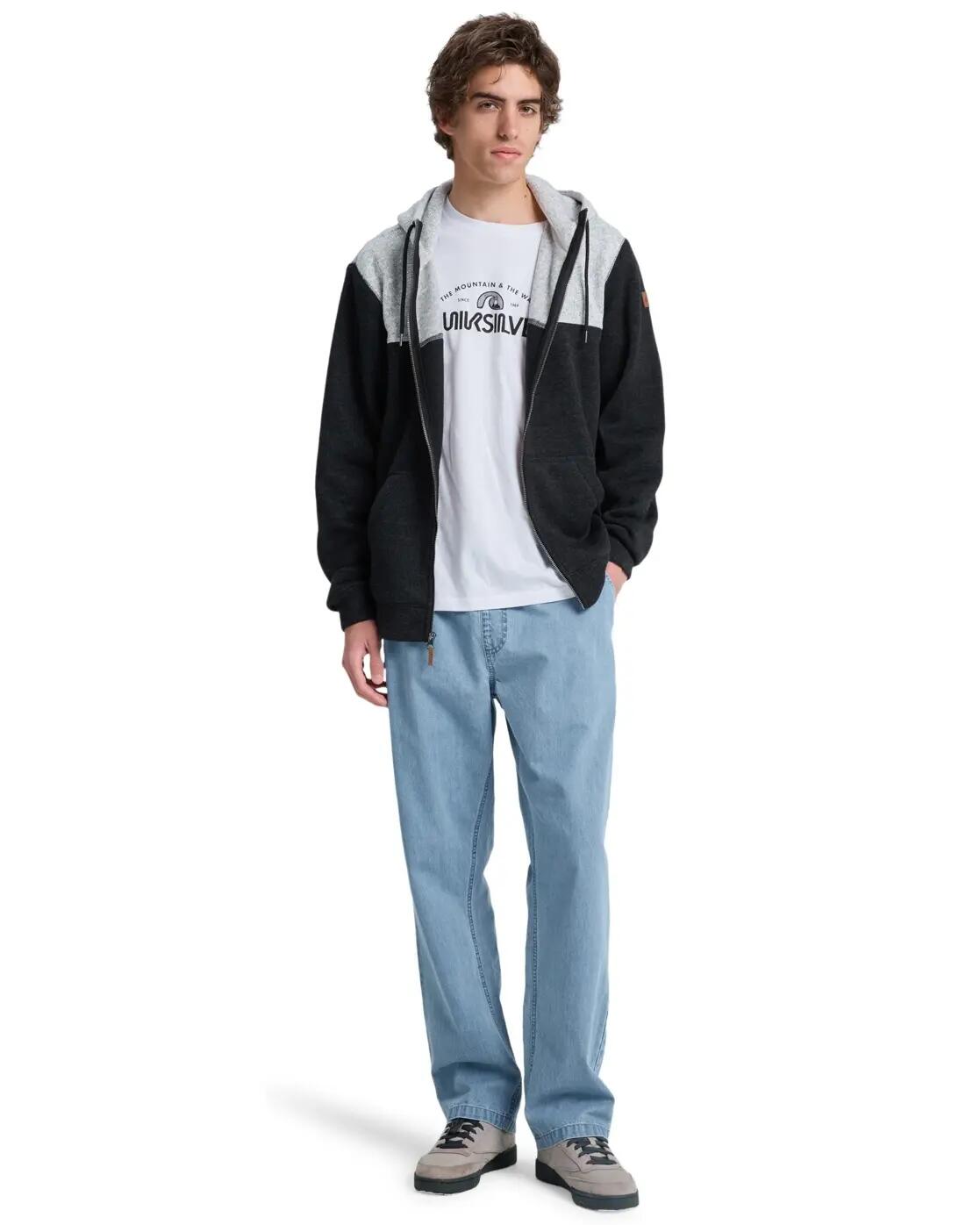 Sudadera con capucha y cremallera KELLER BLOCK ZIP Negro Hombre 4/4