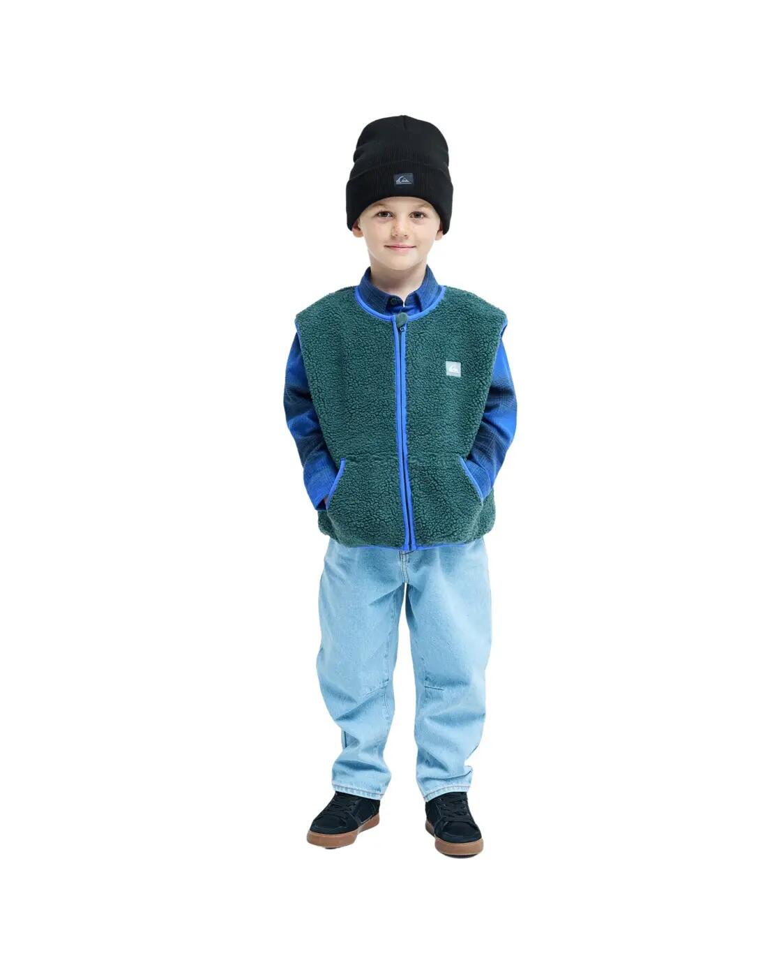 Gilet sans manches zippé intégral KICKFLIP SLEEVELESS Vert Jeune Garçon 3/4