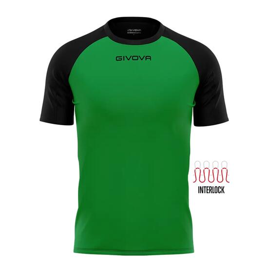 T-shirt uomo givova verde/nero