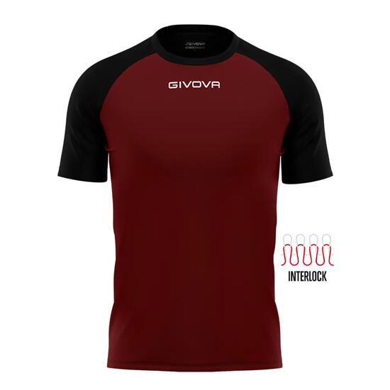 T-shirt uomo givova granata/nero