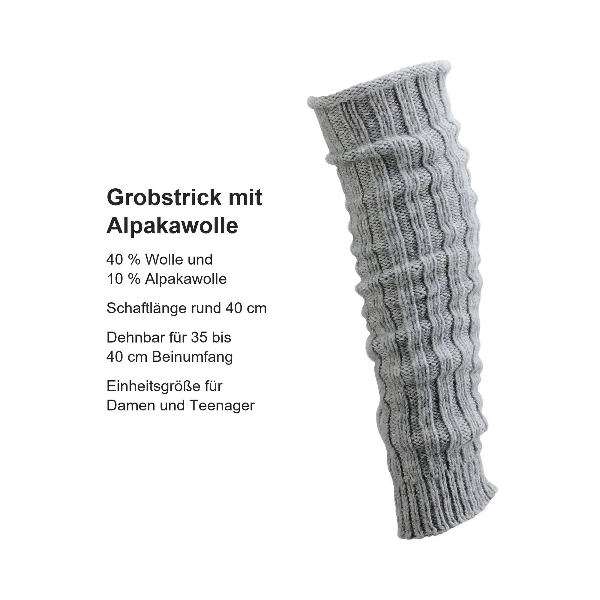 Damen Ballett Yoga Beinstulpen Beinwärmer Grobstrick Alpaka Wolle Einheitsgröße 6/6