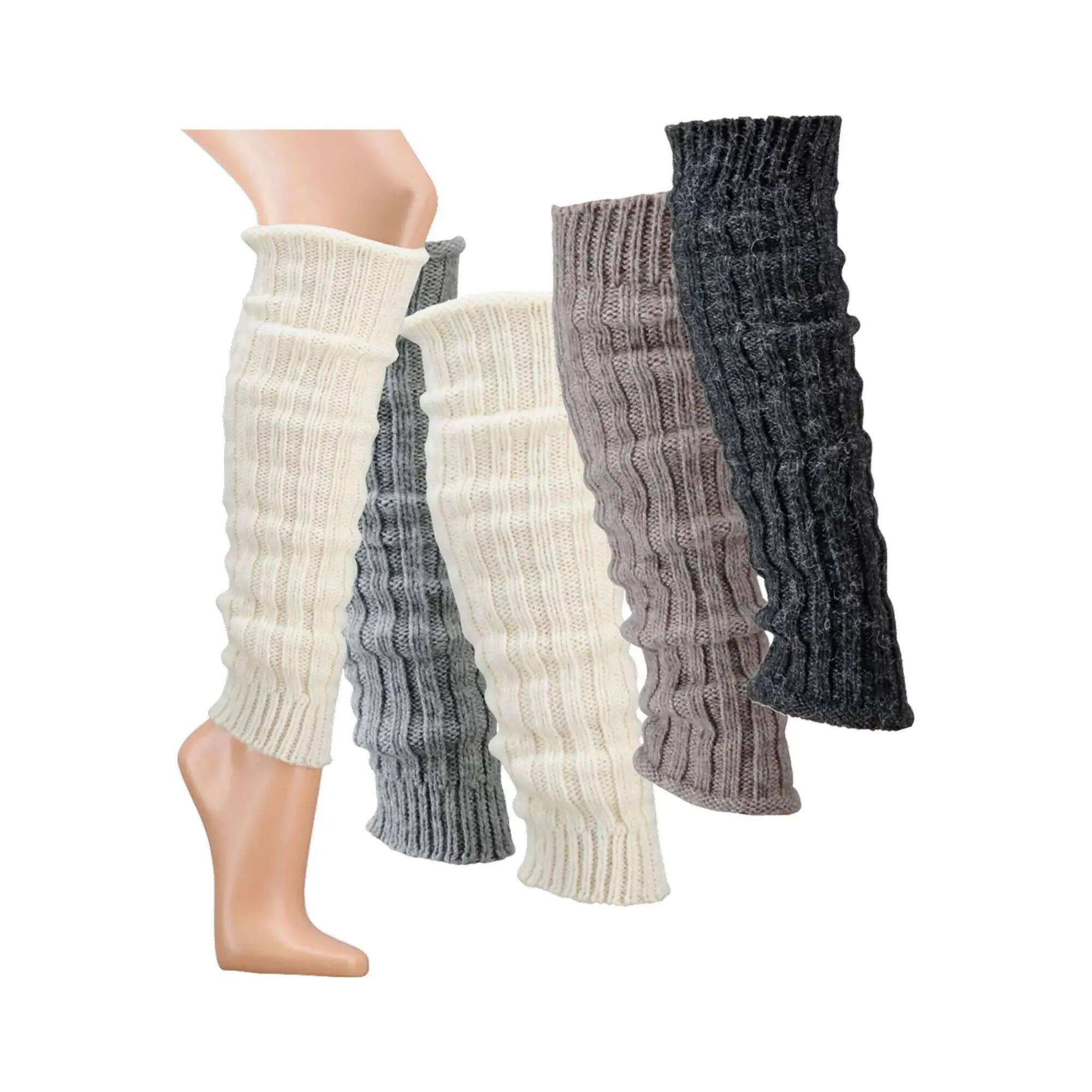 Damen Ballett Yoga Beinstulpen Beinwärmer Grobstrick Alpaka Wolle Einheitsgröße 5/6