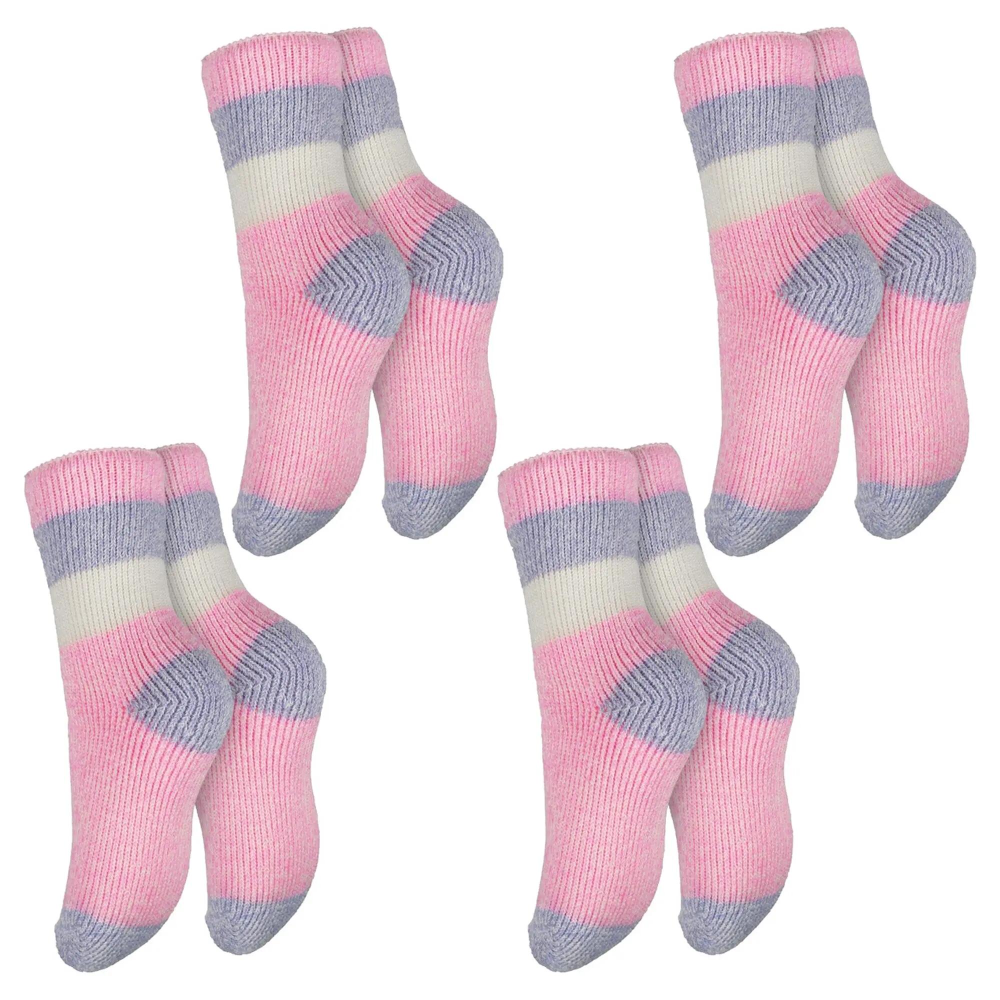 Jungen Mädchen Wintersocken Kinder extra dick innen flauschig gefüttert 4 Paar 3/7