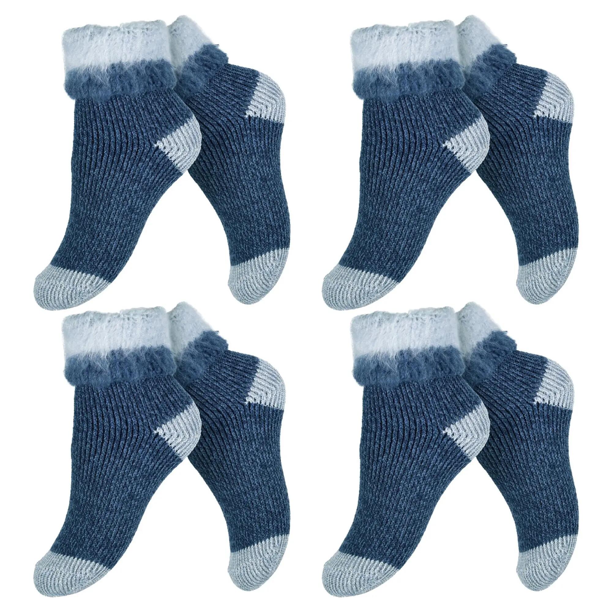 Jungen Mädchen Wintersocken Kinder extra dick innen flauschig gefüttert 4 Paar 3/7
