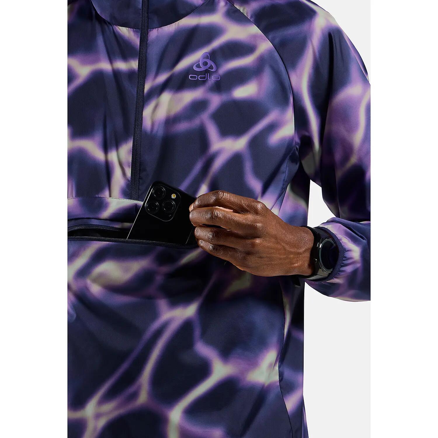 Anorak de running à capuche imprimé Zeroweight ODLO 5/7