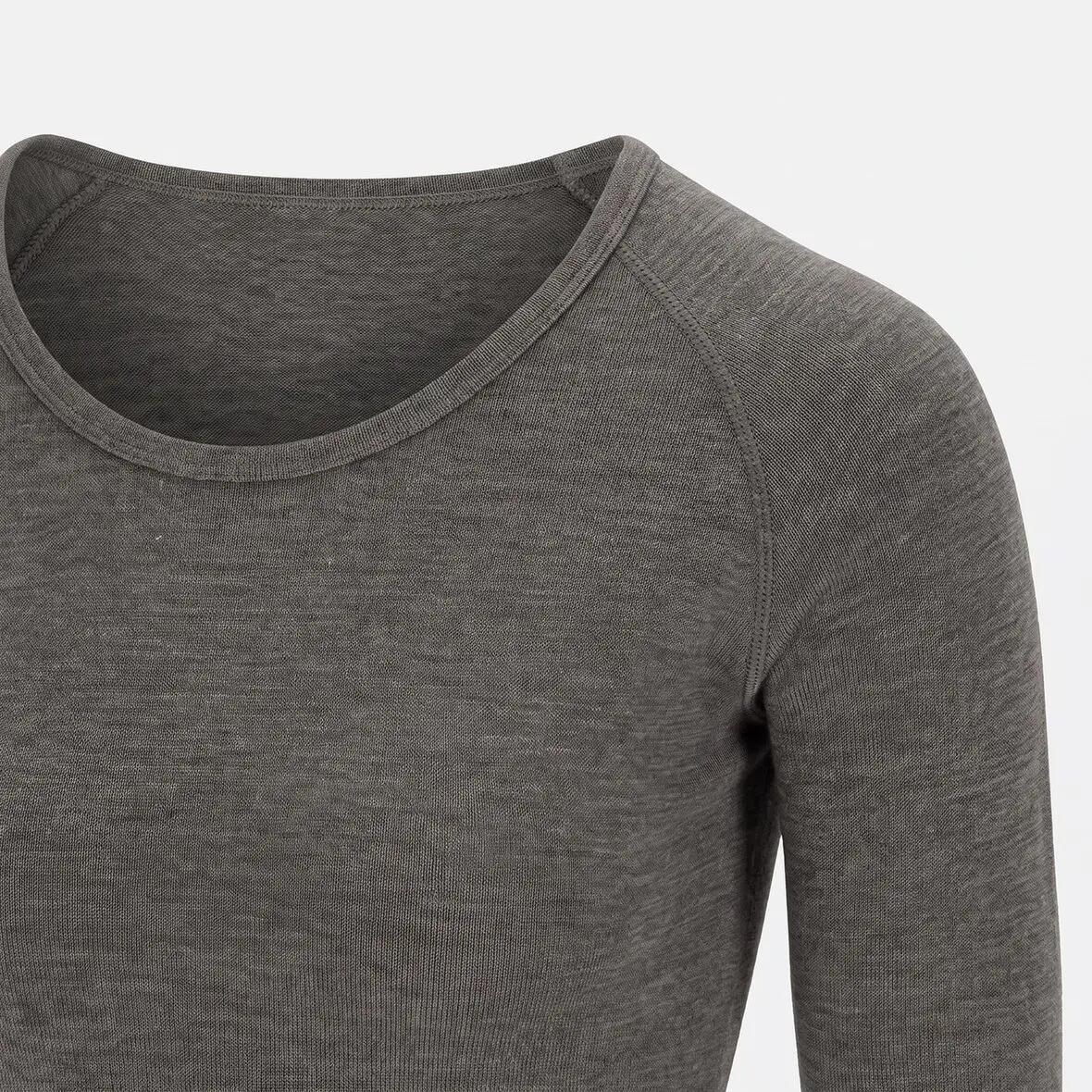 Damen Skiunterwäsche Langarmshirt Merinowolle Raglanärmel ohne Seitennaht 6/9