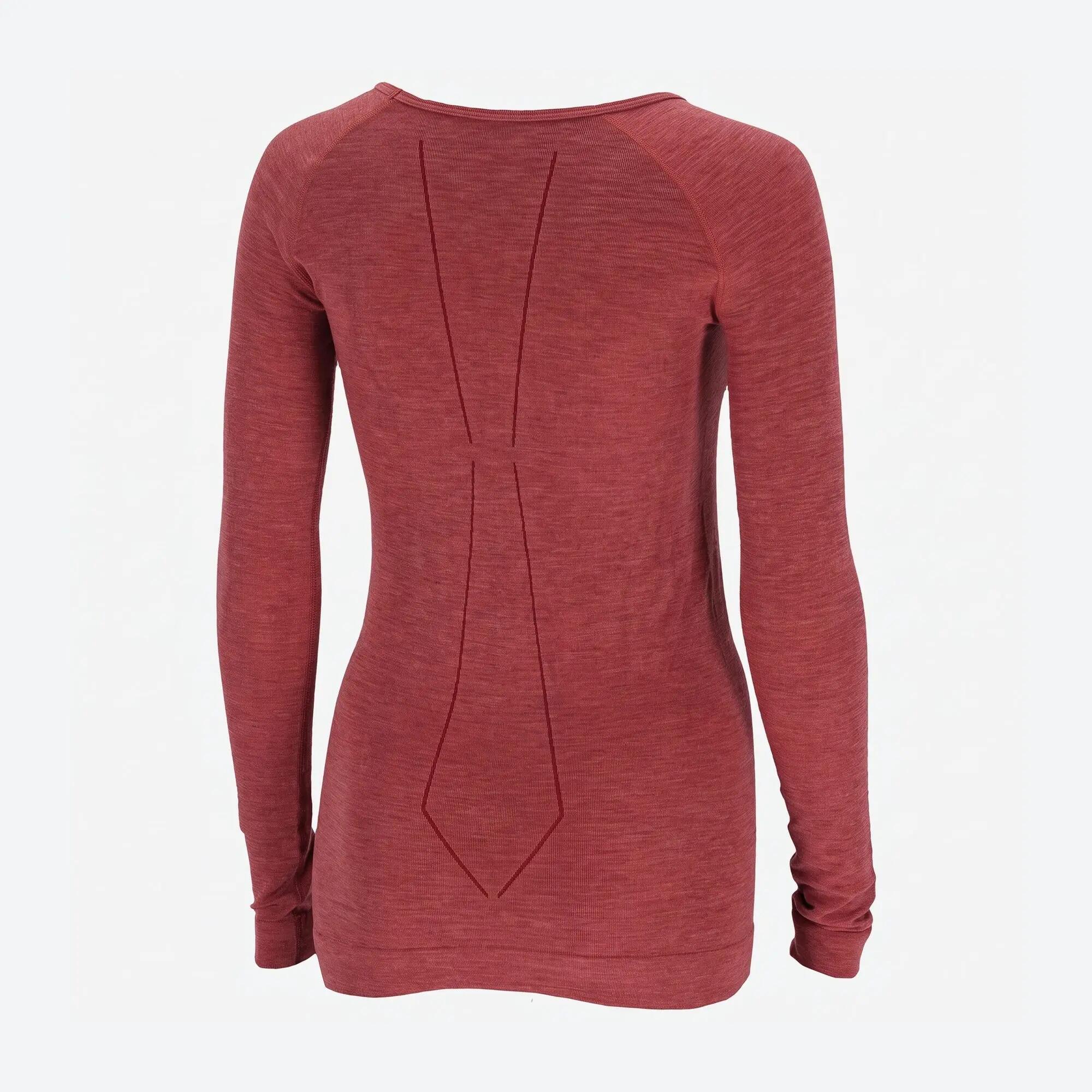 Damen Skiunterwäsche Langarmshirt Merinowolle Raglanärmel ohne Seitennaht 2/8