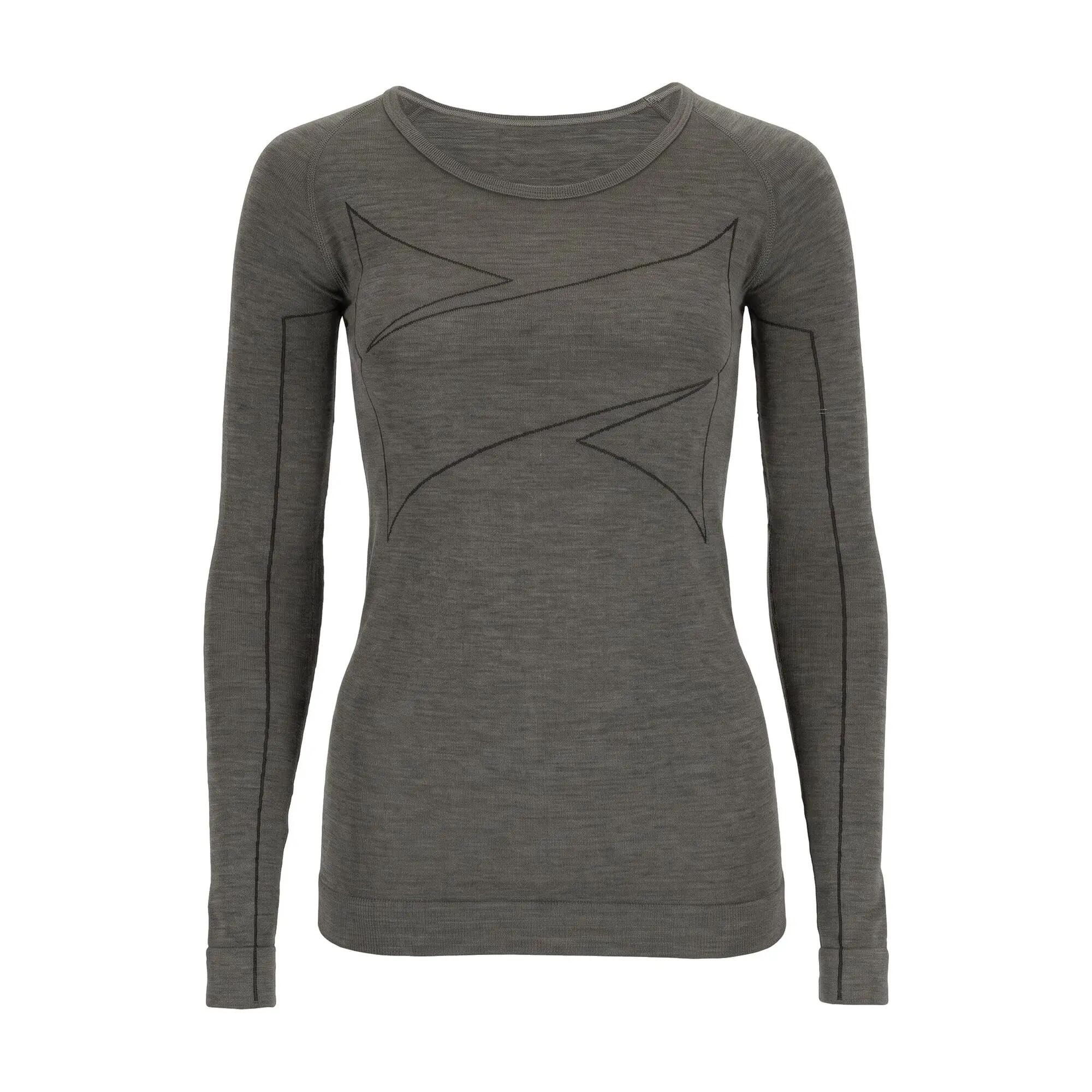 Damen Skiunterwäsche Langarmshirt Merinowolle Raglanärmel ohne Seitennaht 2/9