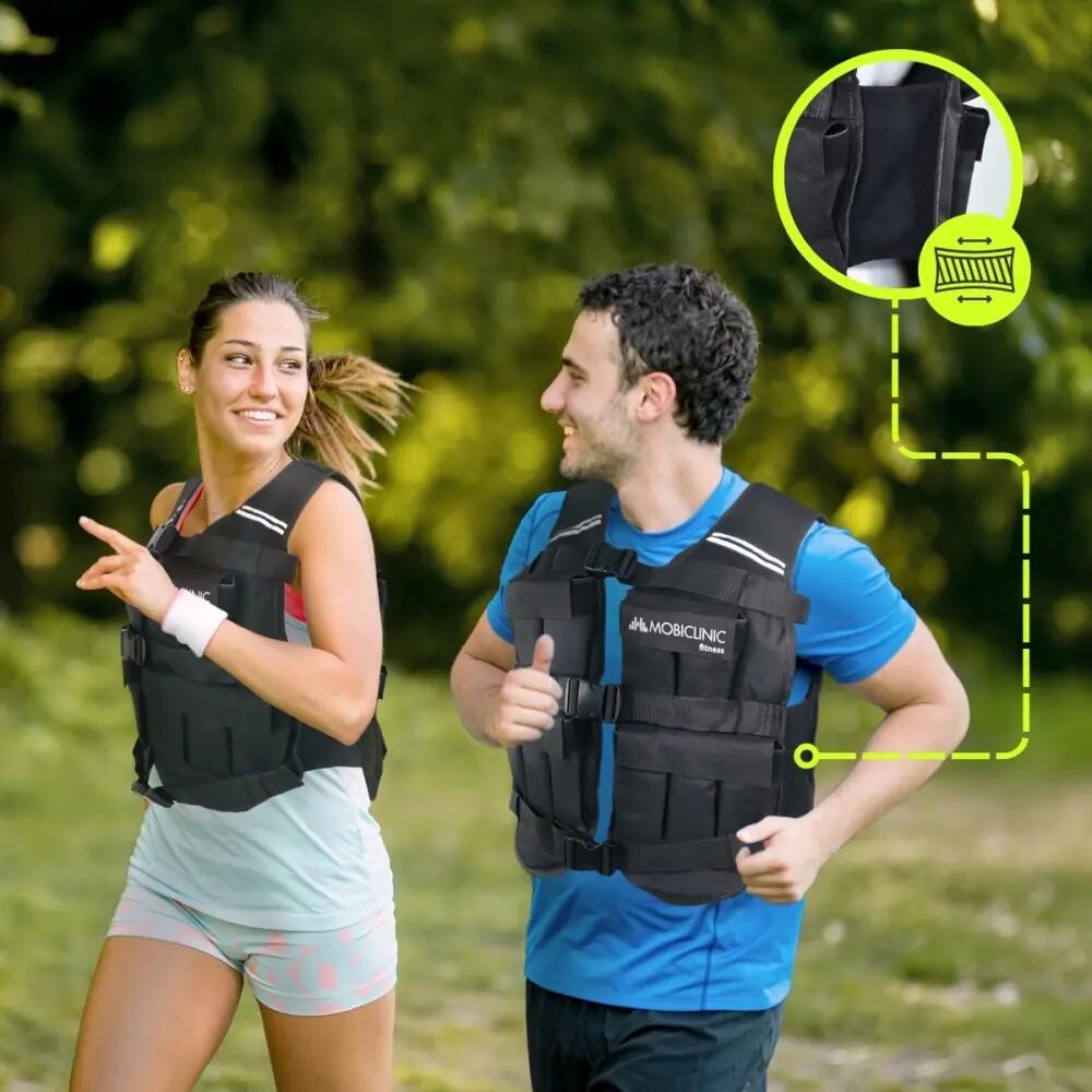 Weighted vest 10 kg Adjustable weight Breathable Padded Adaptable Black 7/7