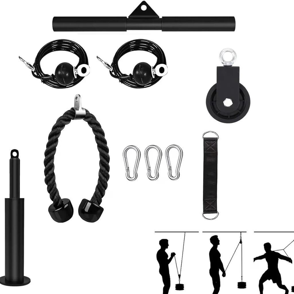 Home Gym Pulley System with 10 Accessories FF