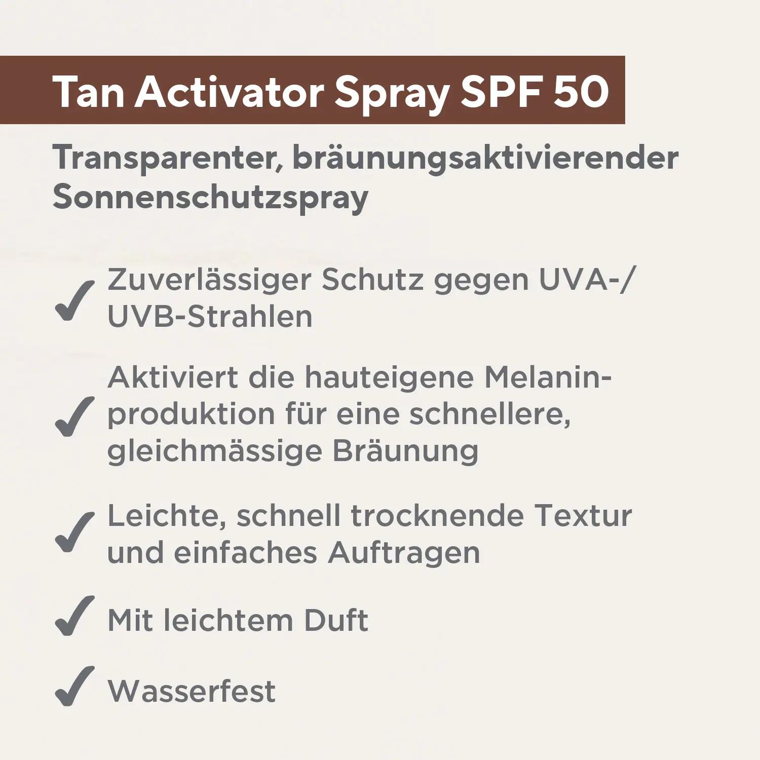 Crème solaire - Tan Activator Spray SPF50 (200 ml / SPF50) 4/5