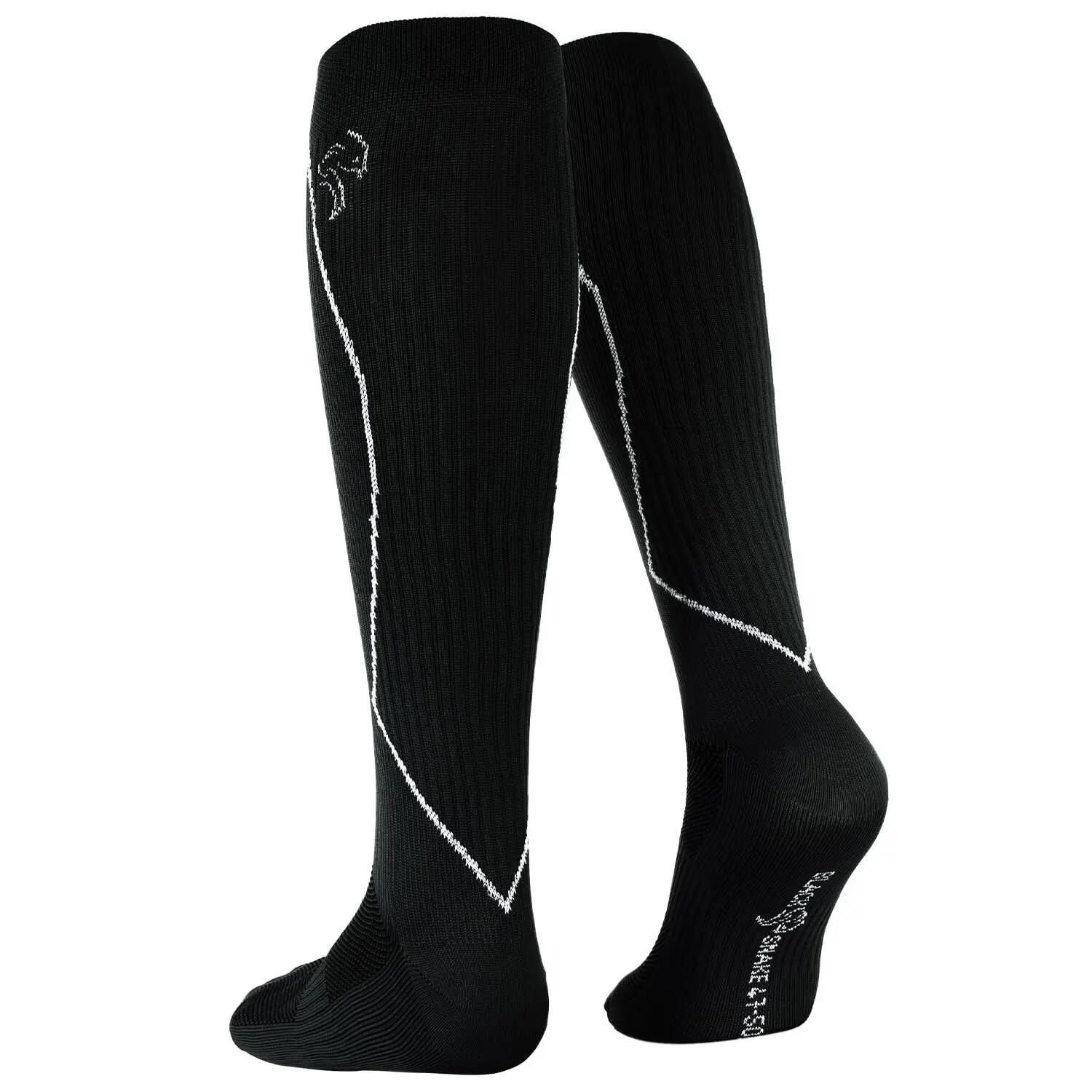 Damen Herren Laufsocken Kompression kniehoch gepolstert atmungsaktiv 2er Pack 6/8
