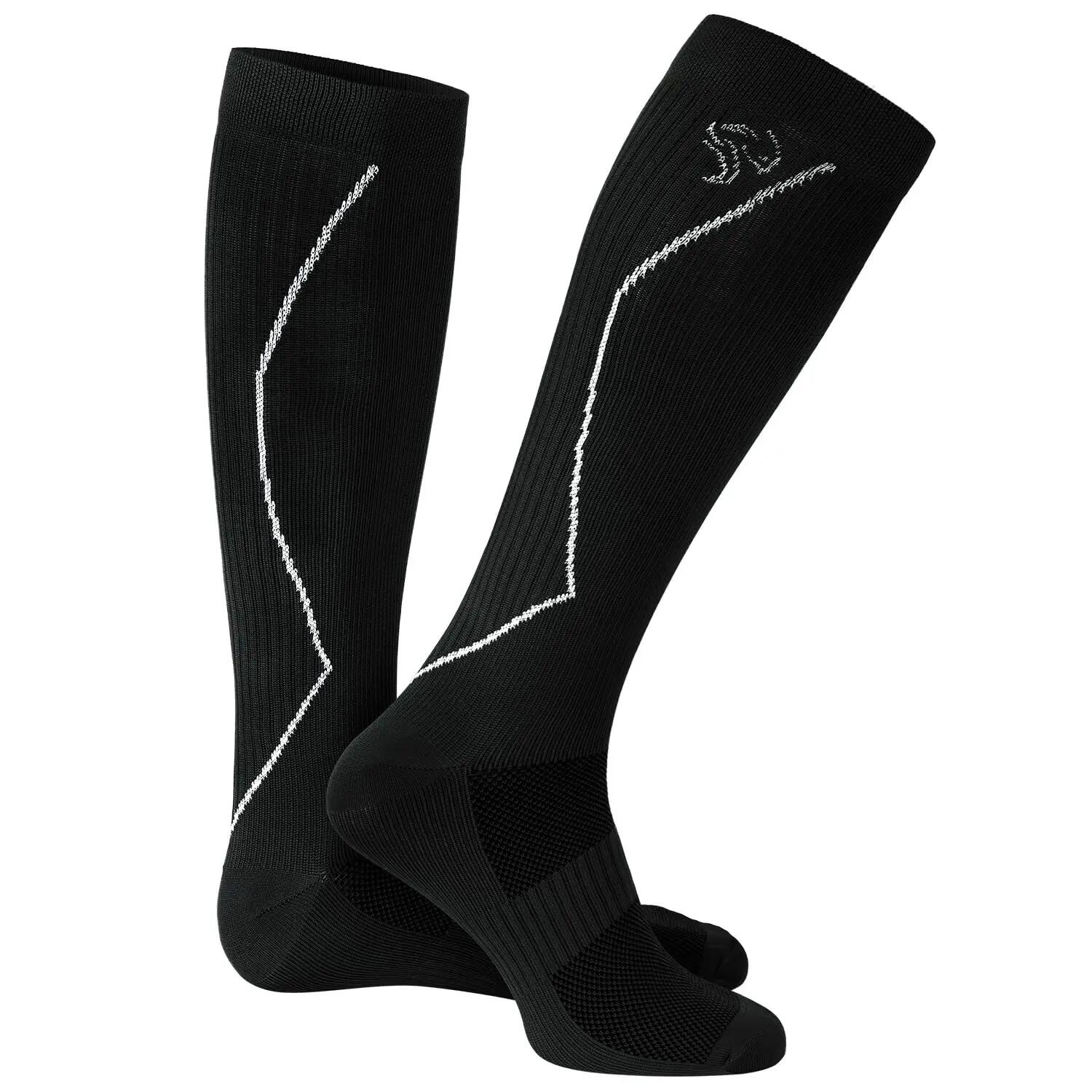 Damen Herren Laufsocken Kompression kniehoch gepolstert atmungsaktiv 2er Pack 4/8