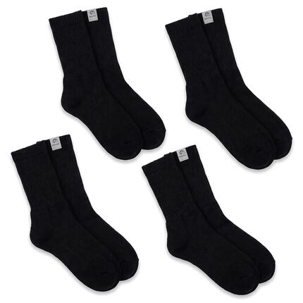 Damen Herren Freizeit Merino Wollsocken Winter Rippbund Büro Schwarz 4 Paar