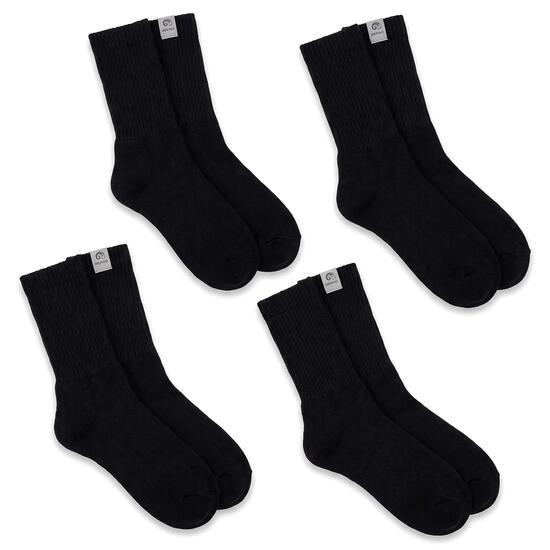 Damen Herren Freizeit Merino Wollsocken Winter Rippbund Büro Schwarz 4 Paar