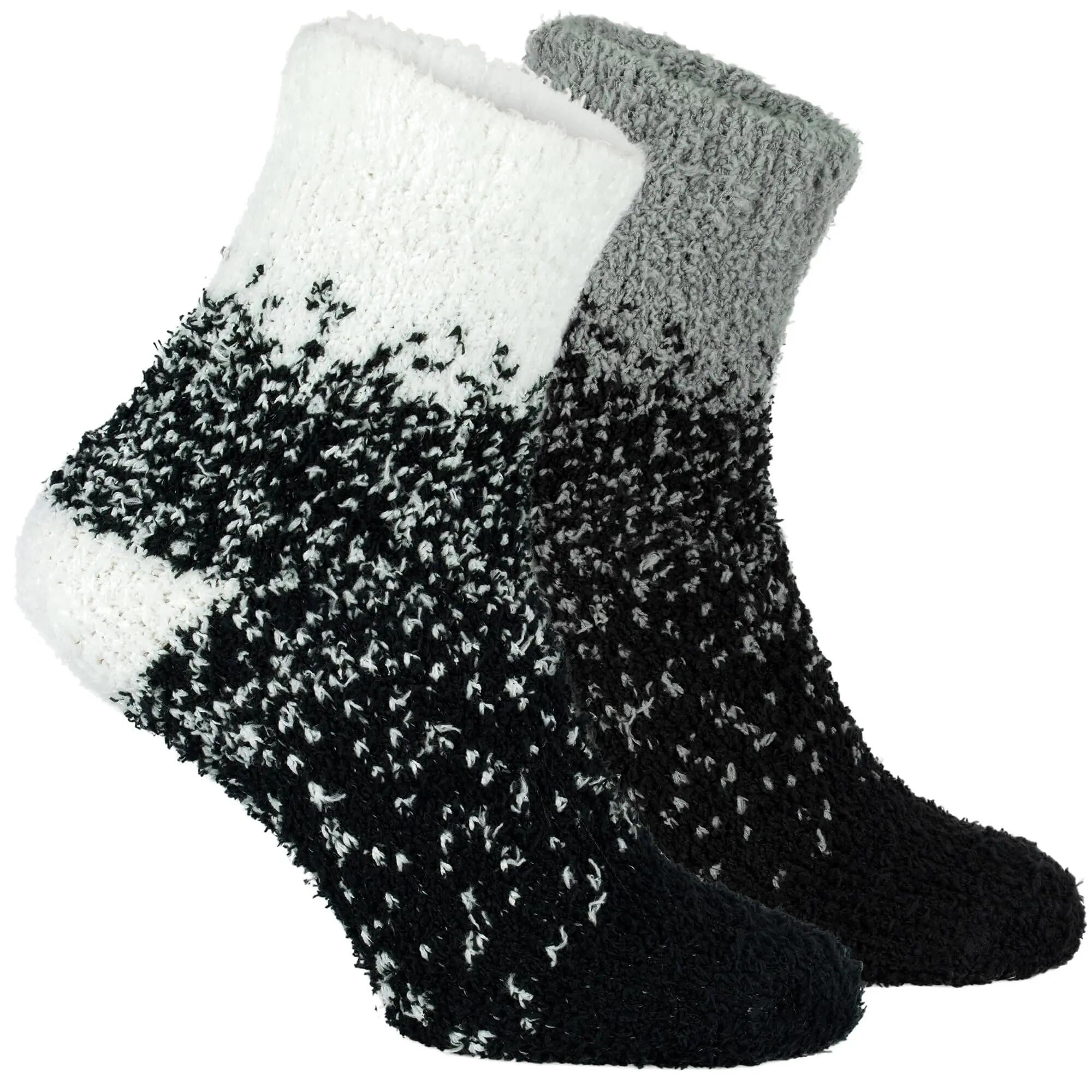 Damen Yoga Haussocken Kuschelsocken Bettsocken flauschig warm Komfortbund 4 Paar 4/6