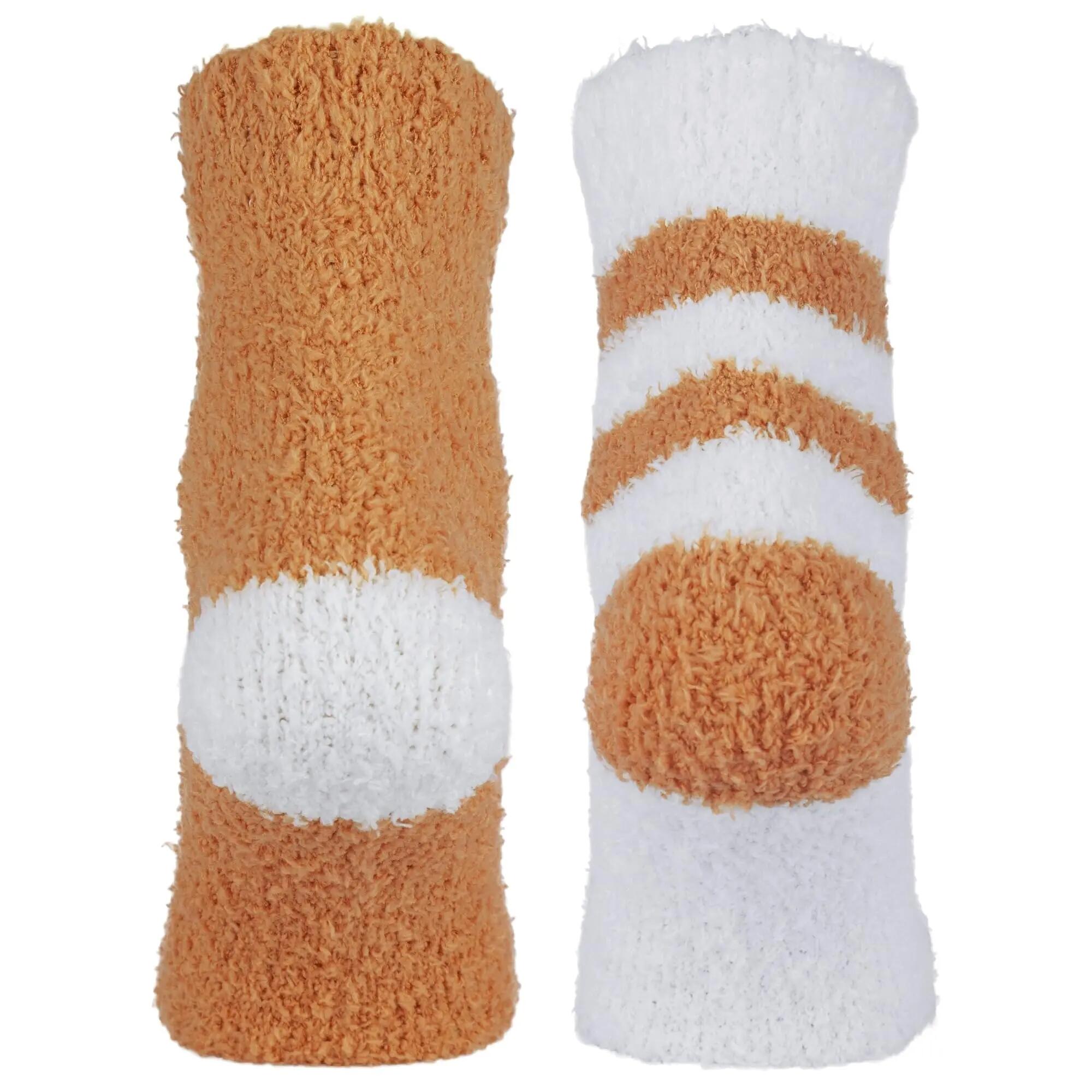Damen Yoga Haussocken Kuschelsocken Bettsocken flauschig warm Komfortbund 4 Paar 3/6