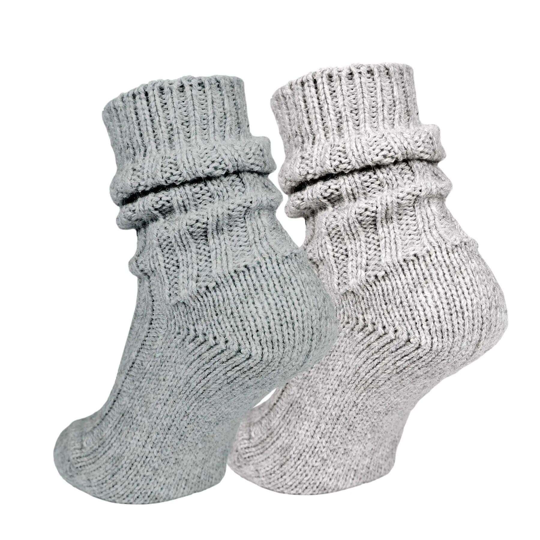 Damen Herren Winter Wollsocken dick gestrickt Alpaka elastischer Bund 4 Paar 5/7