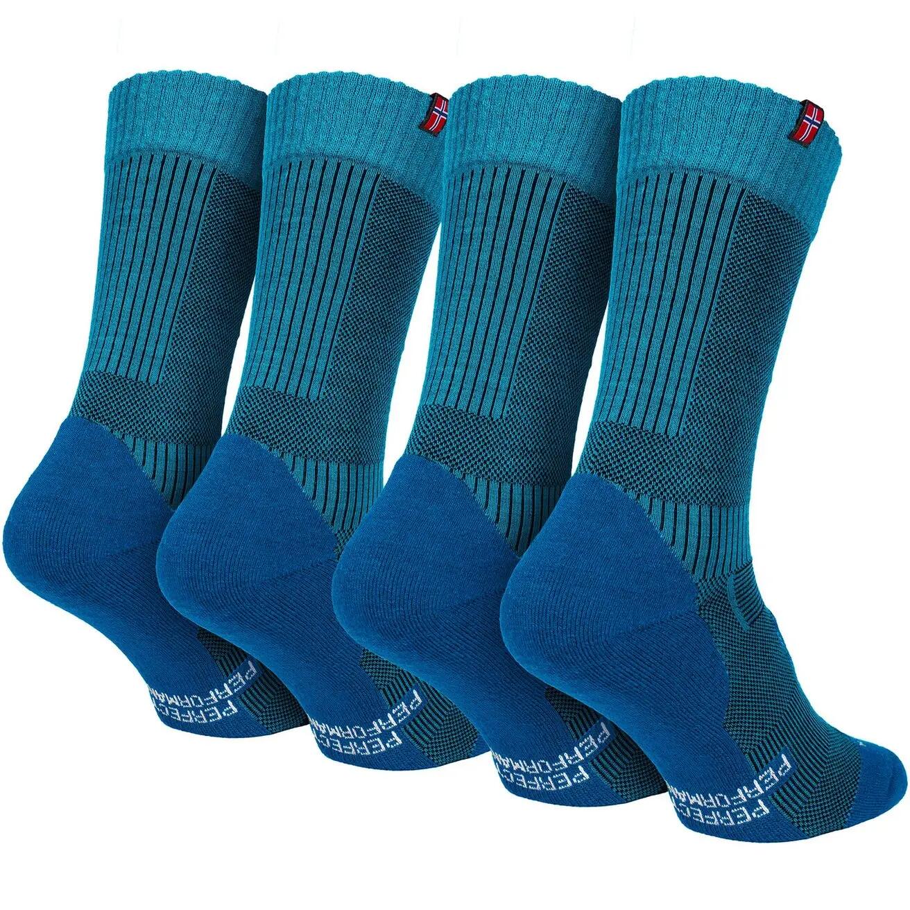 Damen Herren Wandersocken Trekking Merinowolle halbhoch mit Rippbund 2er Pack 5/8