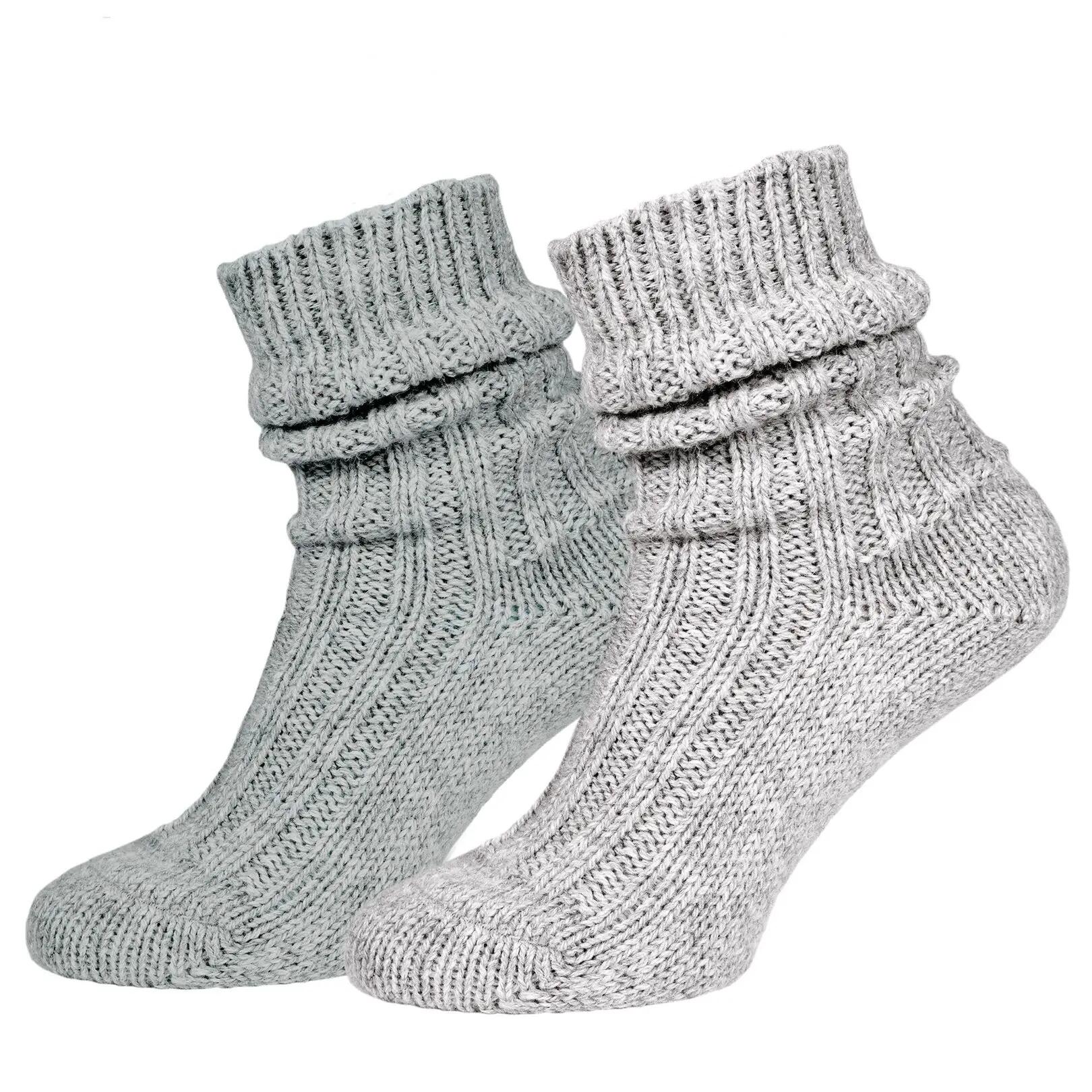Damen Herren Winter Wollsocken dick gestrickt Alpaka elastischer Bund 4 Paar 4/7