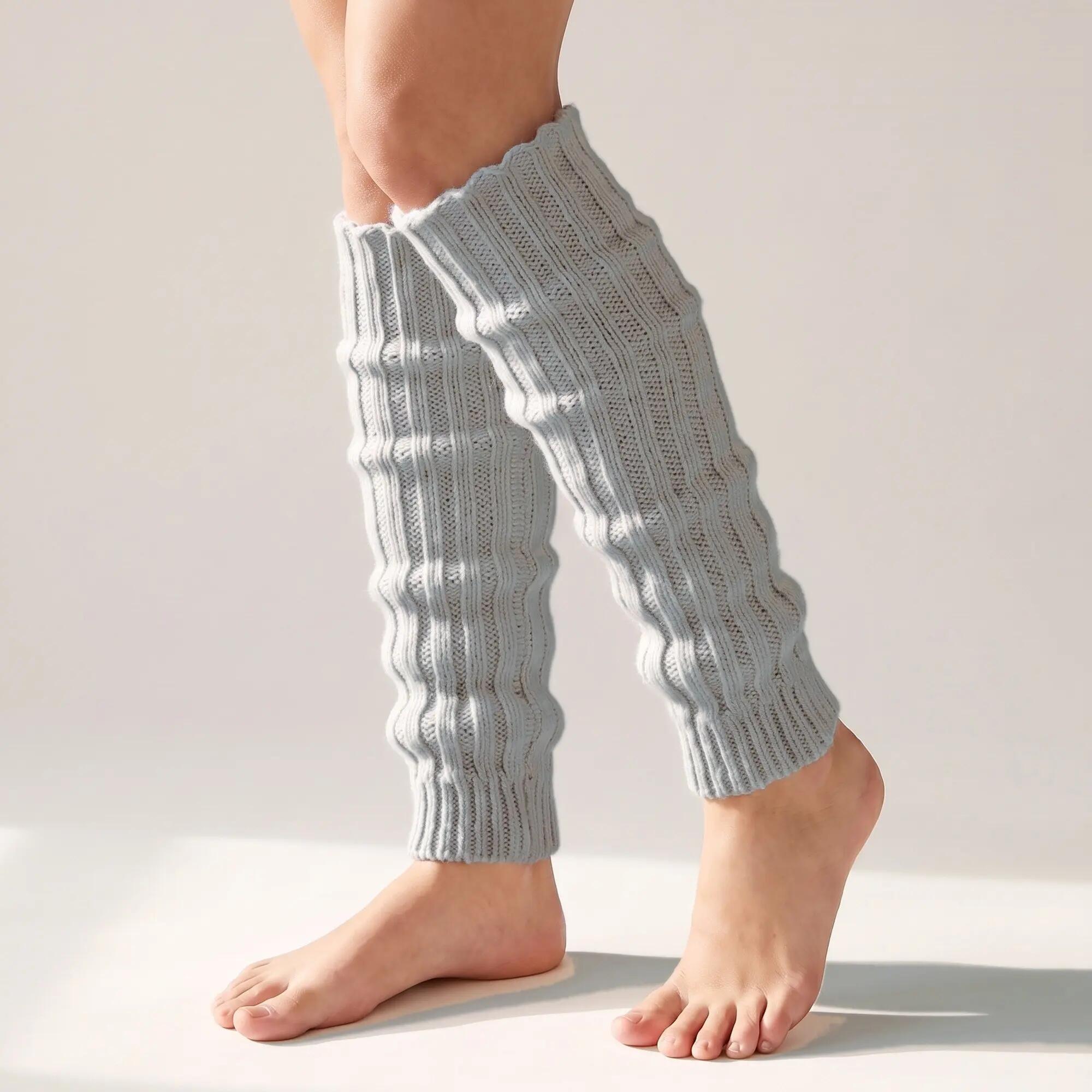 Damen Ballett Yoga Beinstulpen Beinwärmer Grobstrick Alpaka Wolle Einheitsgröße 3/6