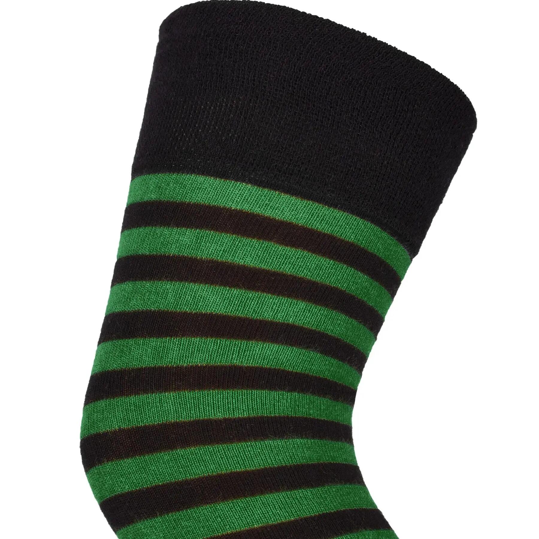 Damen Karneval Overknees Strümpfe Baumwolle Ringel oder uni Einheitsgröße 2 Paar 5/8
