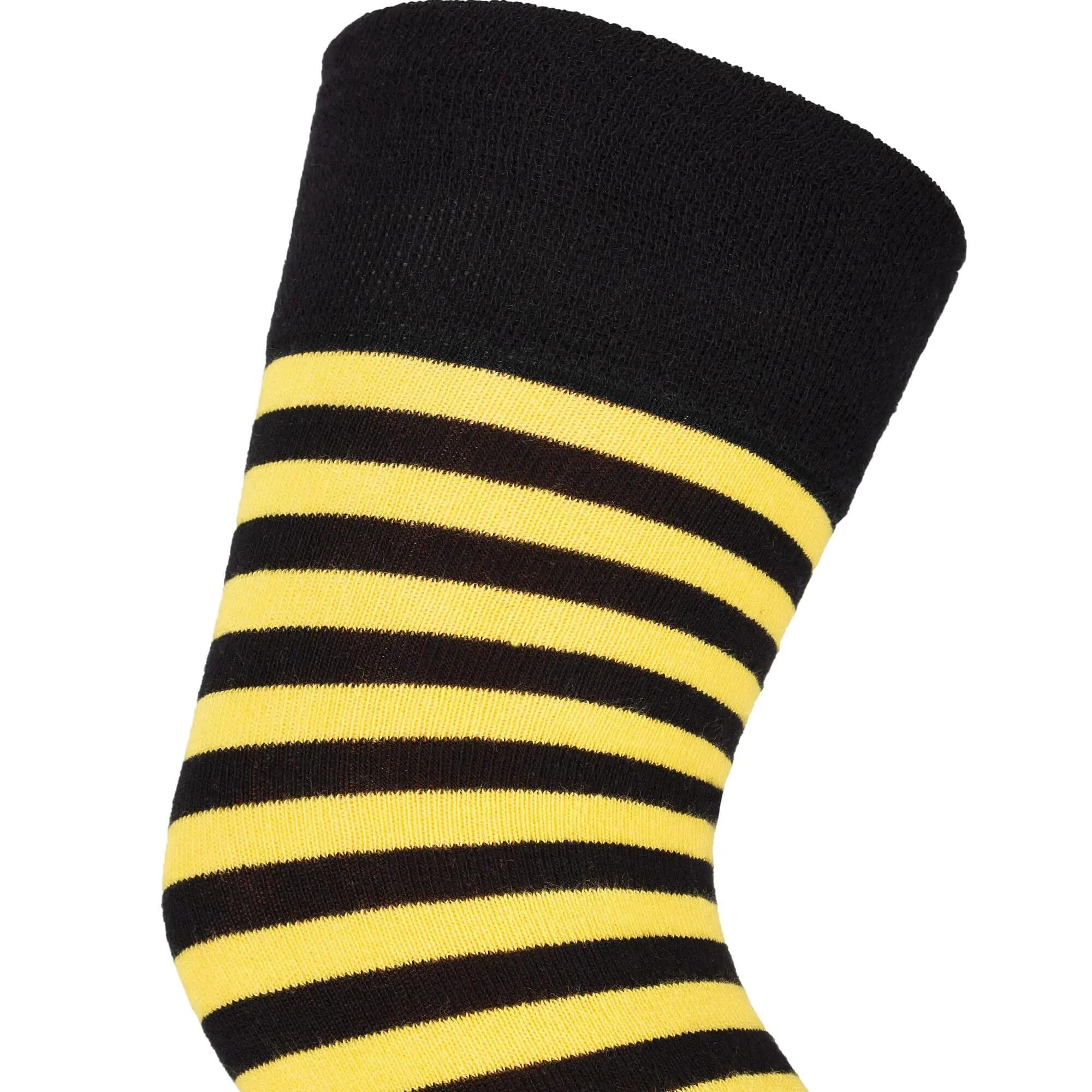 Damen Karneval Overknees Strümpfe Baumwolle Ringel oder uni Einheitsgröße 2 Paar 5/8