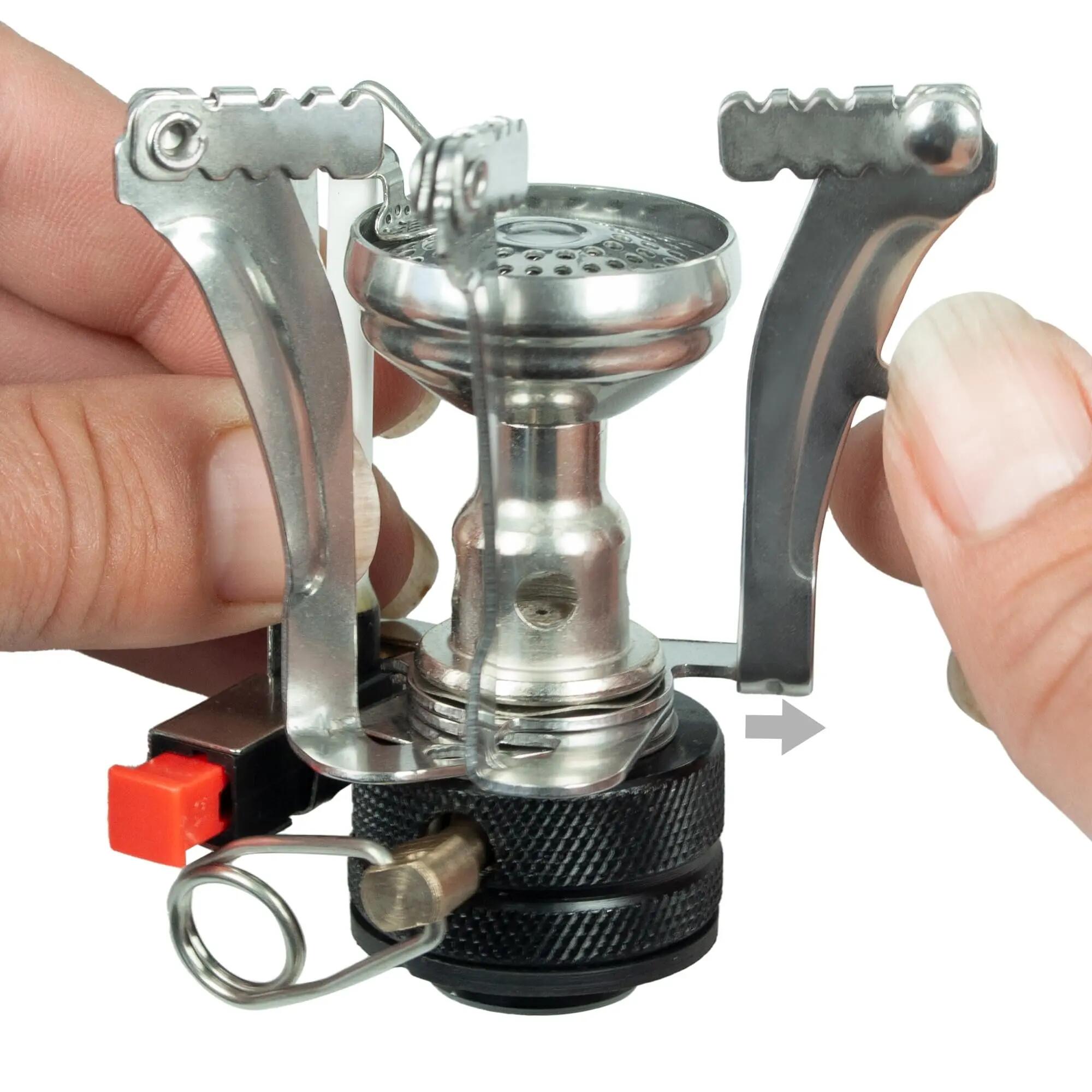 Camping Kochgeschirr Set Aluminium Topf Pfanne Kessel mit Gaskocher 14-teilig 2/7